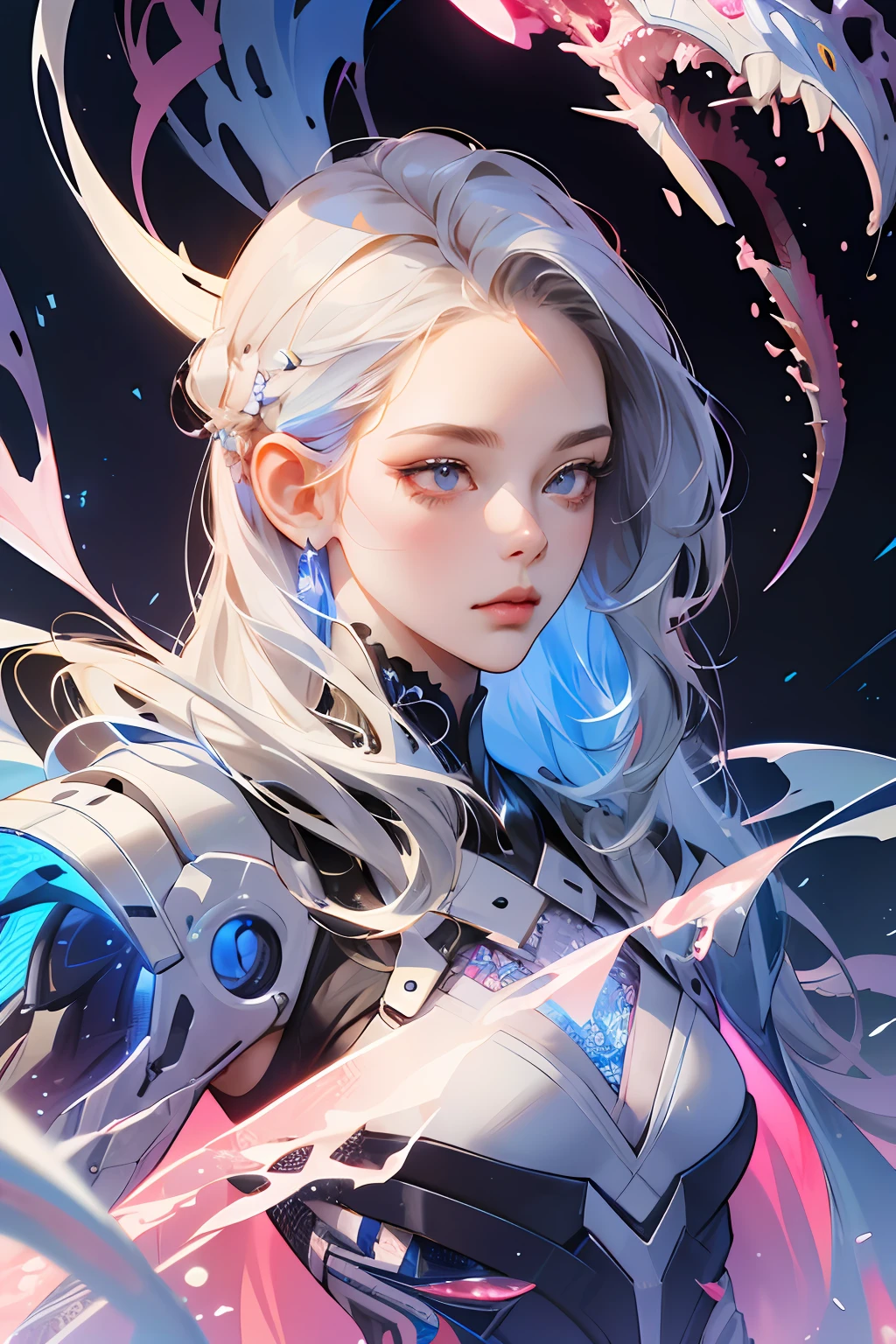 absurdres, highres, ultra detailed, 1girl, solo, extremely detailed eyes, (official art, beautiful and aesthetic:1.2), (1girl), extreme detailed,(fractal art:1.3),colorful,highest detailed