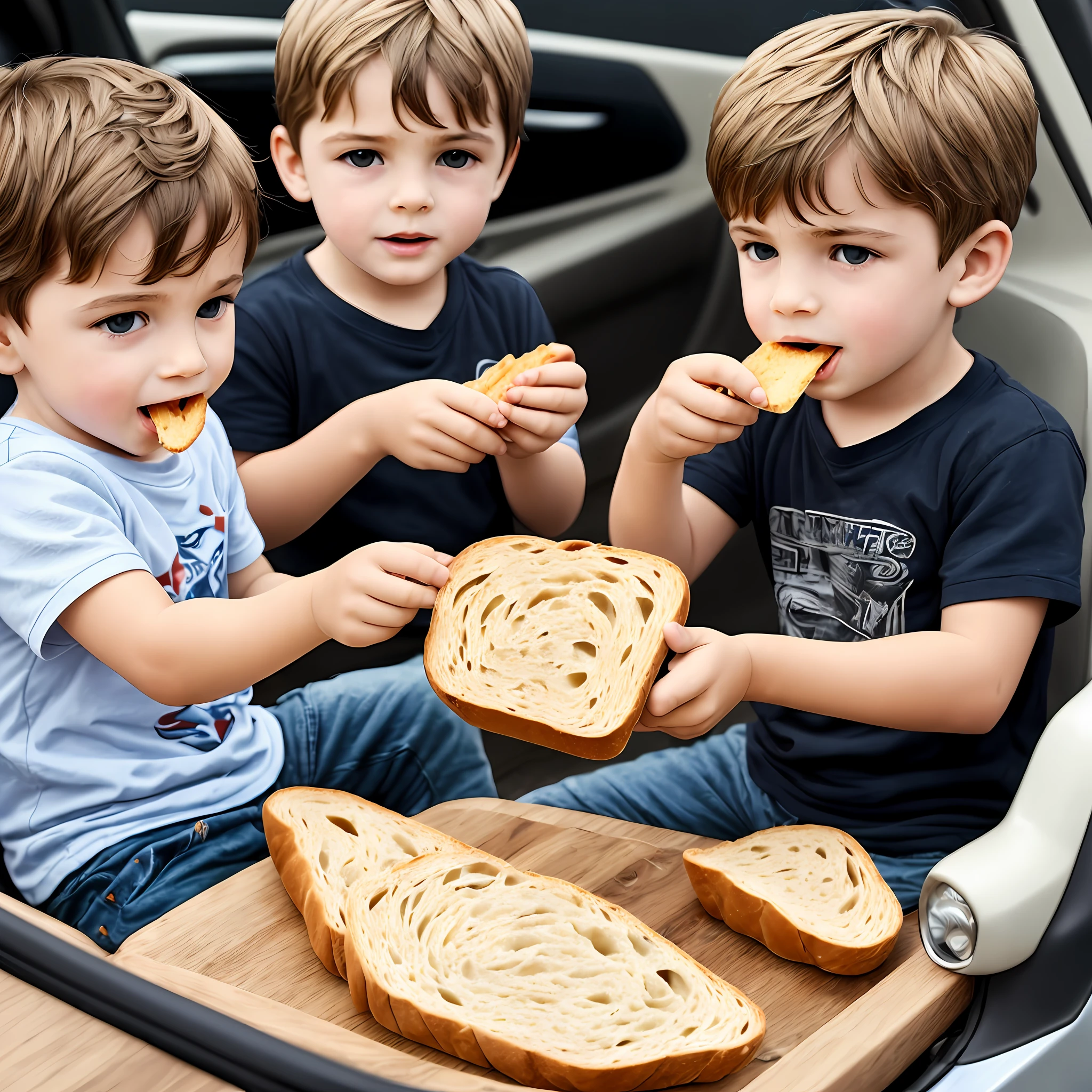 White little boys eat bread --auto