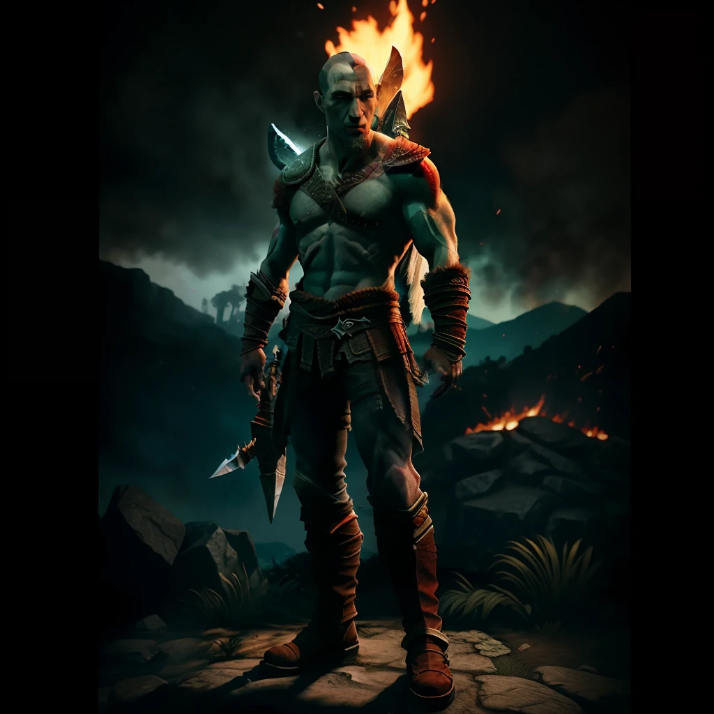 Sêneca aesthetic god of war e chamas de fogo