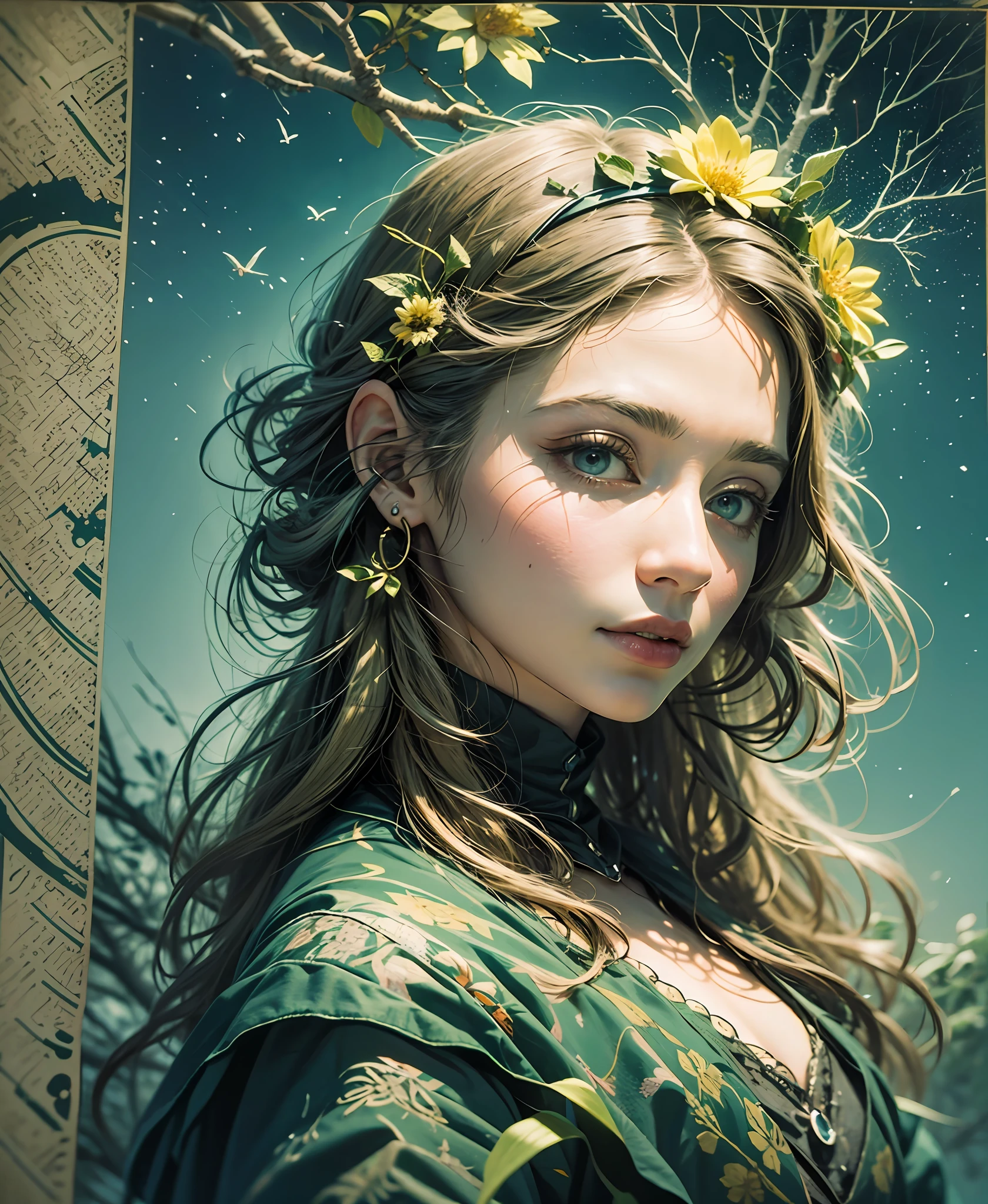 arte oficial, papel de parede 8k da unidade, ultra detalhado, beautifulandaesthetic, alta qualidade, bonito, obra-prima, melhor qualidade (floresta, druida, emaranhado, emaranhado: 0,6),