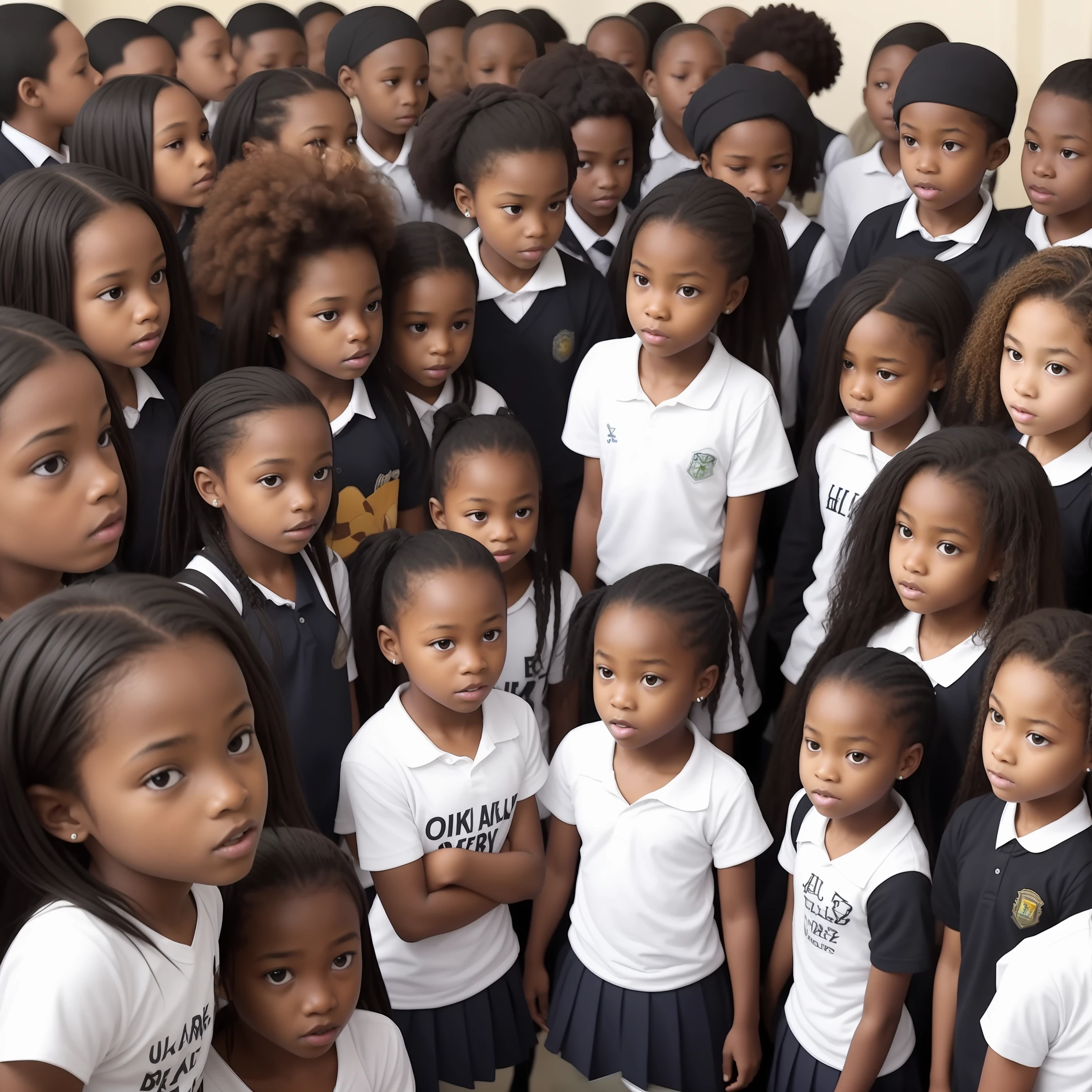 Black suffering racism by a crowd of whites at school