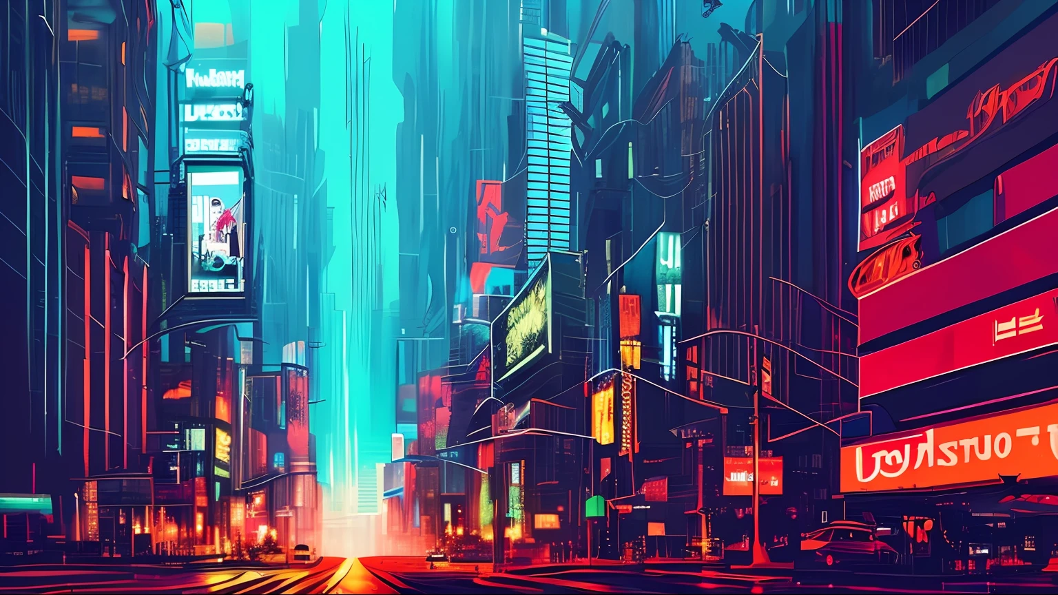 (masterpiece, best quality:1.4), cinematic light, colorful, high contrast, cyberpunk, neon, city, cityscape, (day:1.2), sky, sunlight,