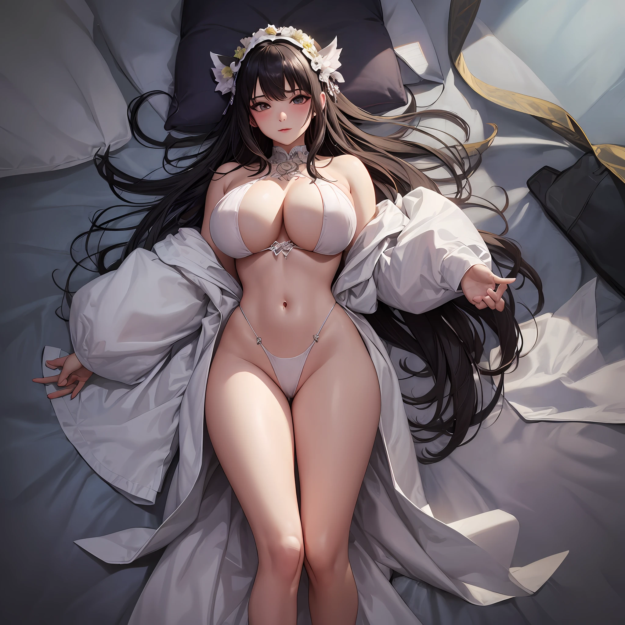 masterwork, maximum quality, Highresolution, 独奏,Masturbation,on a bed, highleg, opening legs, Gigantic big tits, Detailed Maniac, HD, hig quality, details face, Detailed body limbs, Detailed Five Fingers, a 1 girl, 独奏, hyuuga hinata, Dark lips, Chest exposed, blushes, Clothes transparent, R18, Realstic --auto