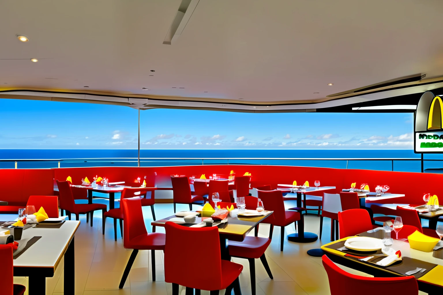 McDonald's restaurant on the ocean