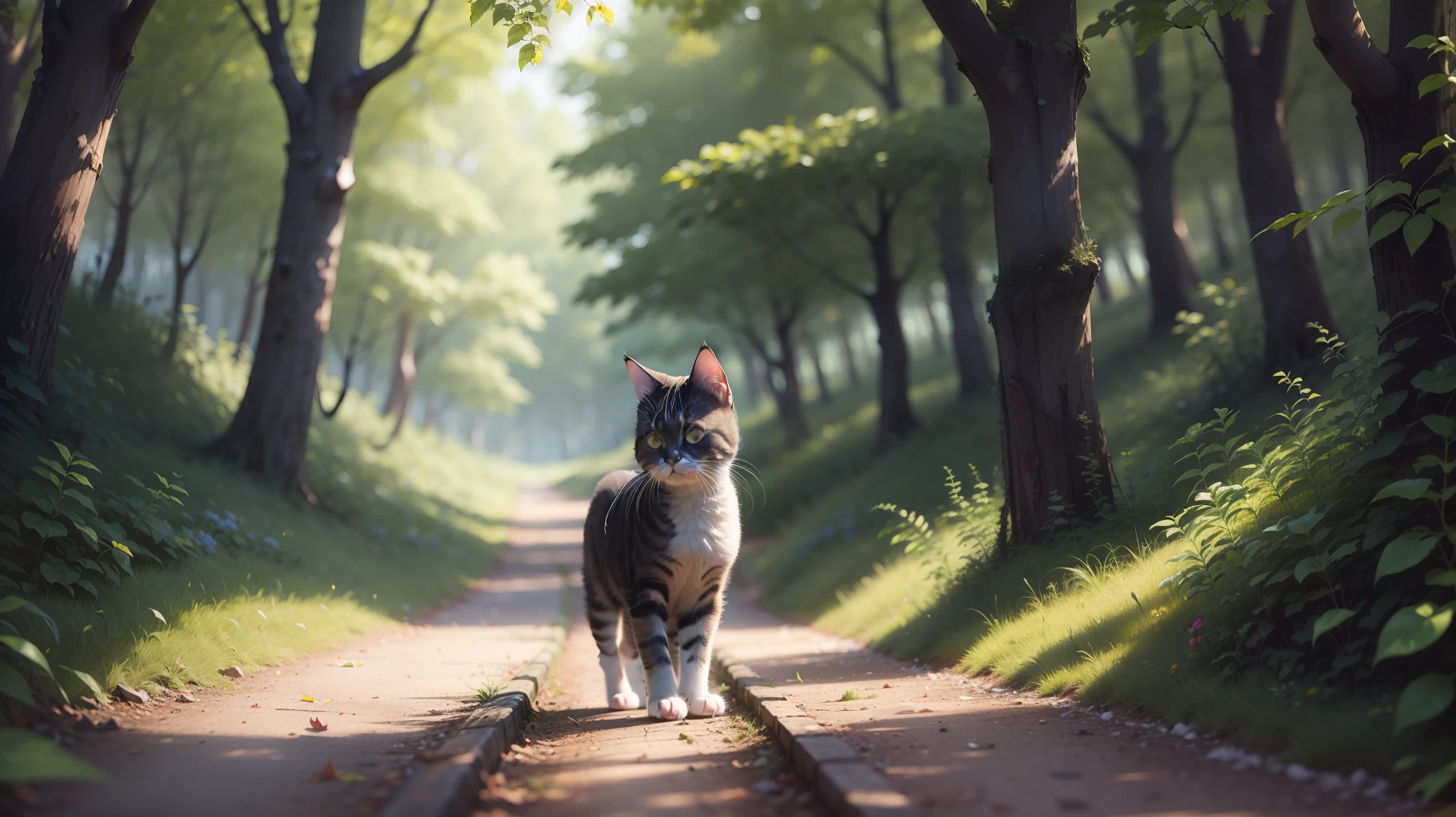 kitty，forests，beautifu