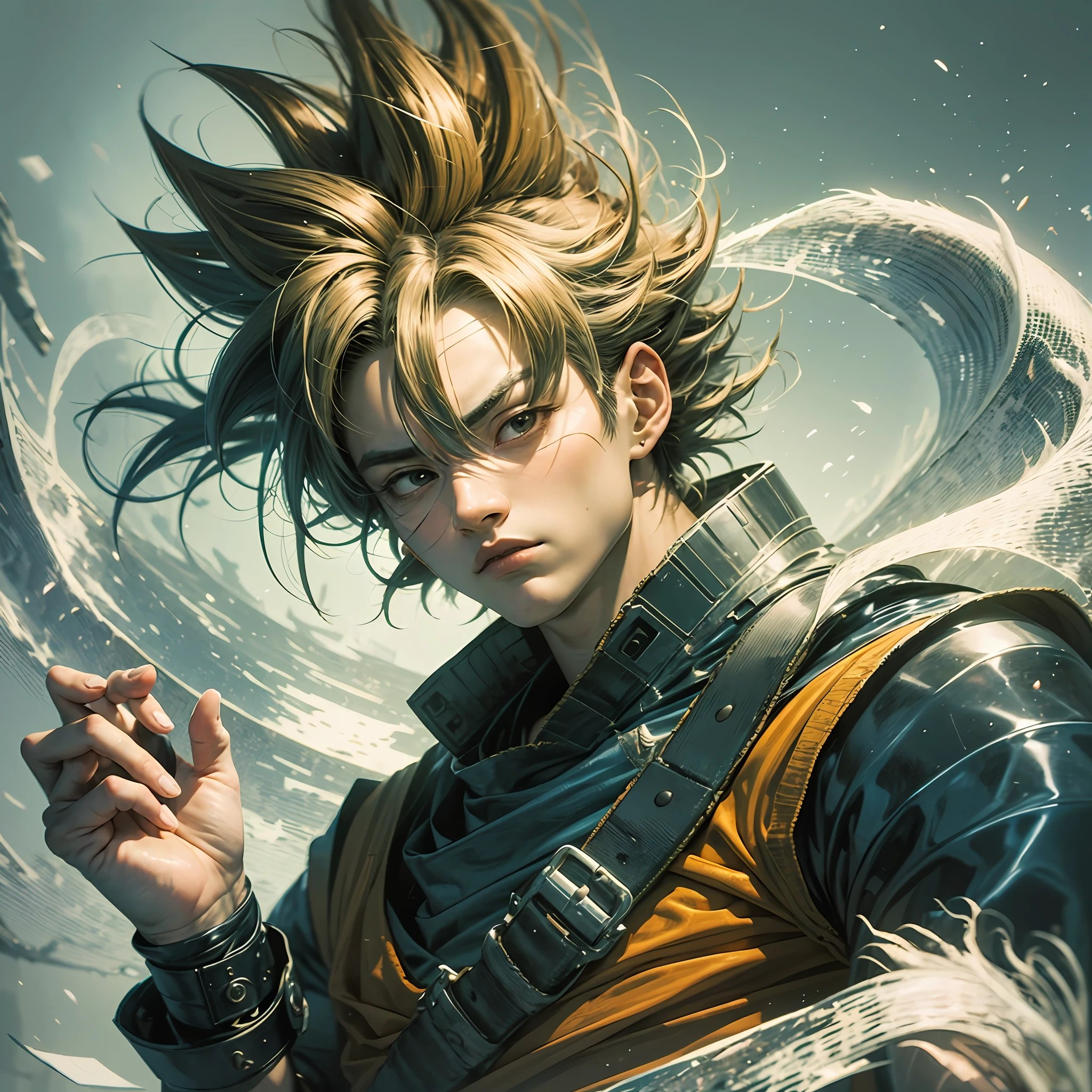 Goku, with a haughty and noble look upwards --auto --s2