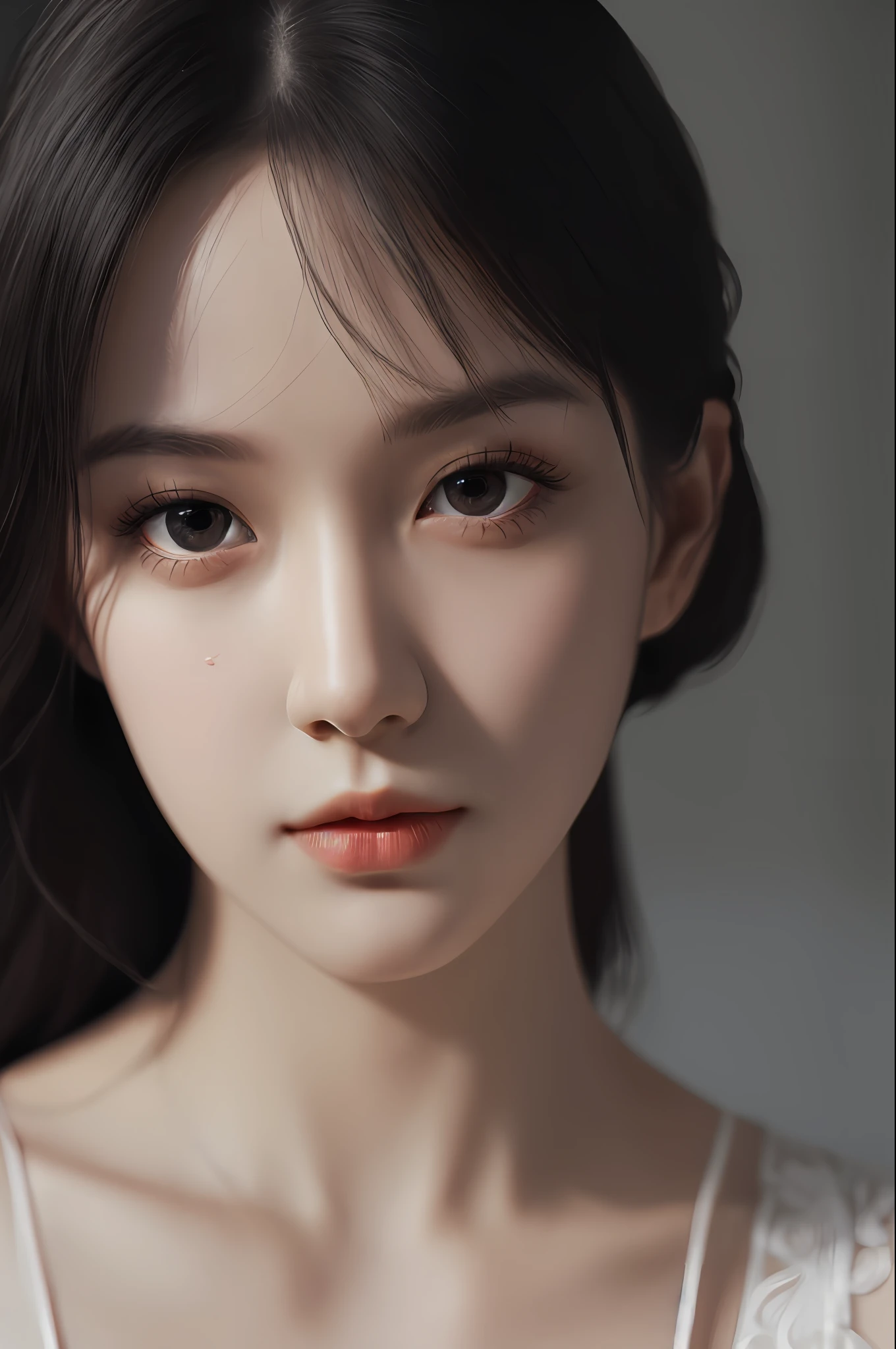 Very detailed eyes, very detailed face, very beautiful woman, best quality, super detailed (photorealistic), very delicate and beautiful legs, beautiful black eyes, absurdity, very detailed expression, elegant anomaly,