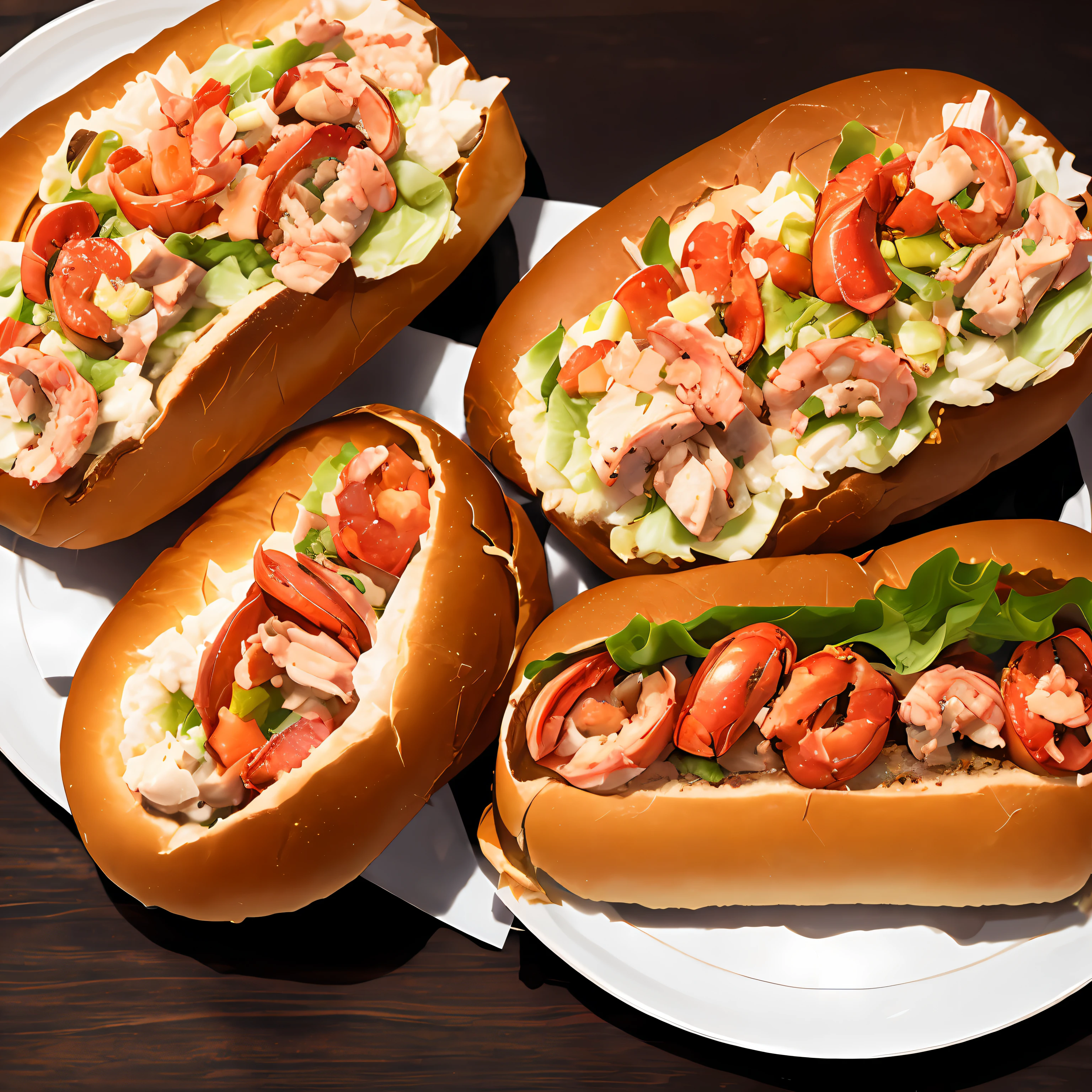 Boston Lobster Roll is realistic,highdetailed,Complex,Clear focus,8K, --auto