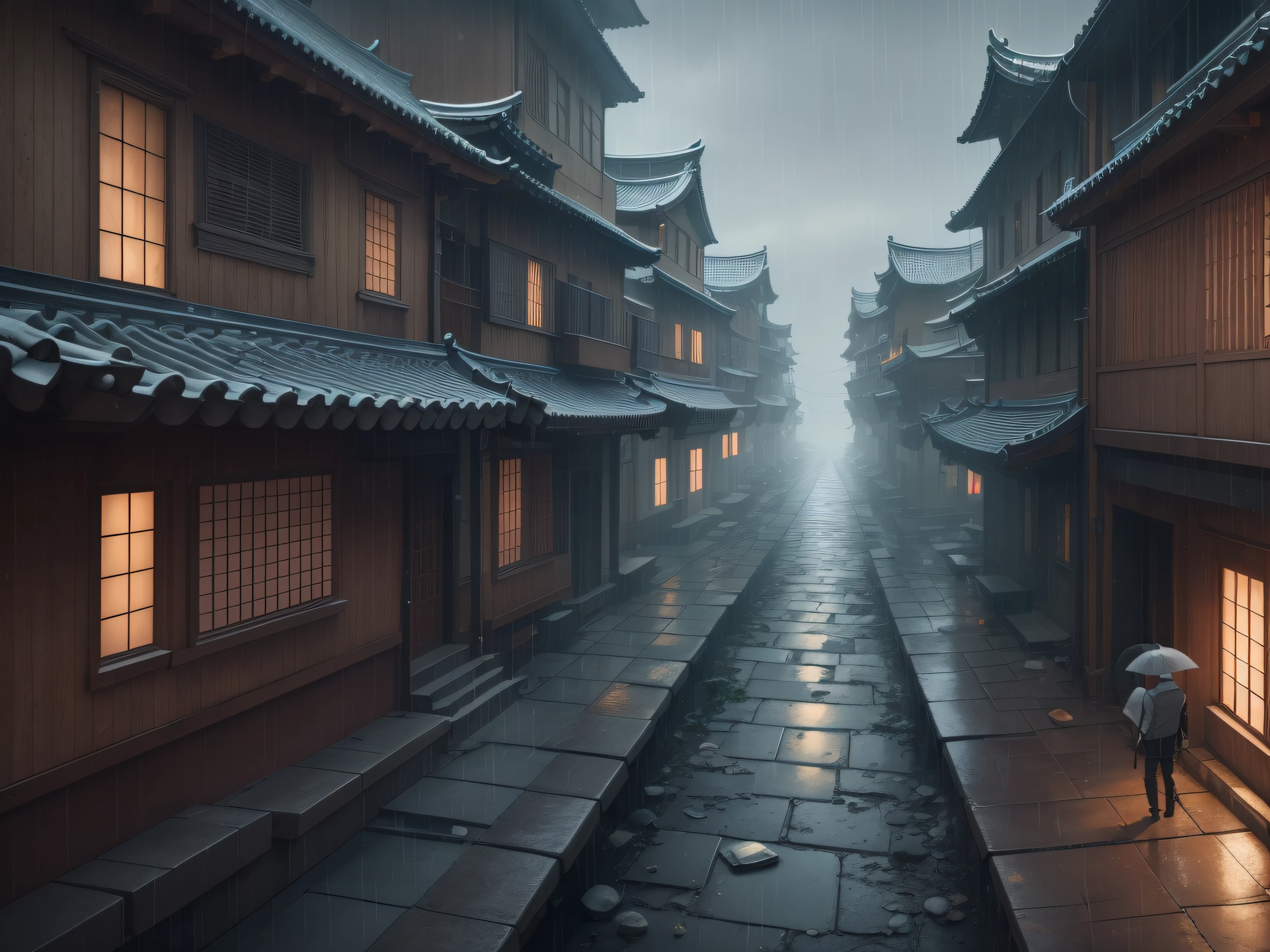 Silent night,Heavy rain,Everyone else is asleep。Two peerless masters walked on the roof eaves、Swords。After the end, they each left lightly,Leave no trace。