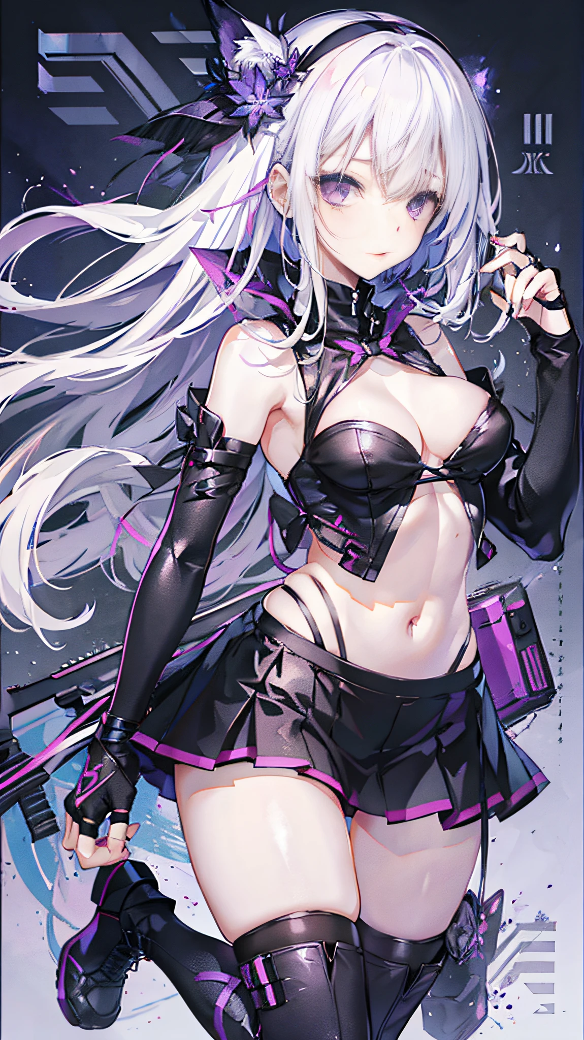 obra maestra, ultra detallado, 8k, La mejor calidad:1.6), 1girl, hermosa, (cara super tierna), ojos ultra hermosos, cabello ultra sexy, sexy, kawaii, gatita, ((ulzzang)), estrellas, corazones, (rosa), mic, (Blanco), (leggings), (Manos perfectas y delicadas, good anatomy, Perfect anatomy)