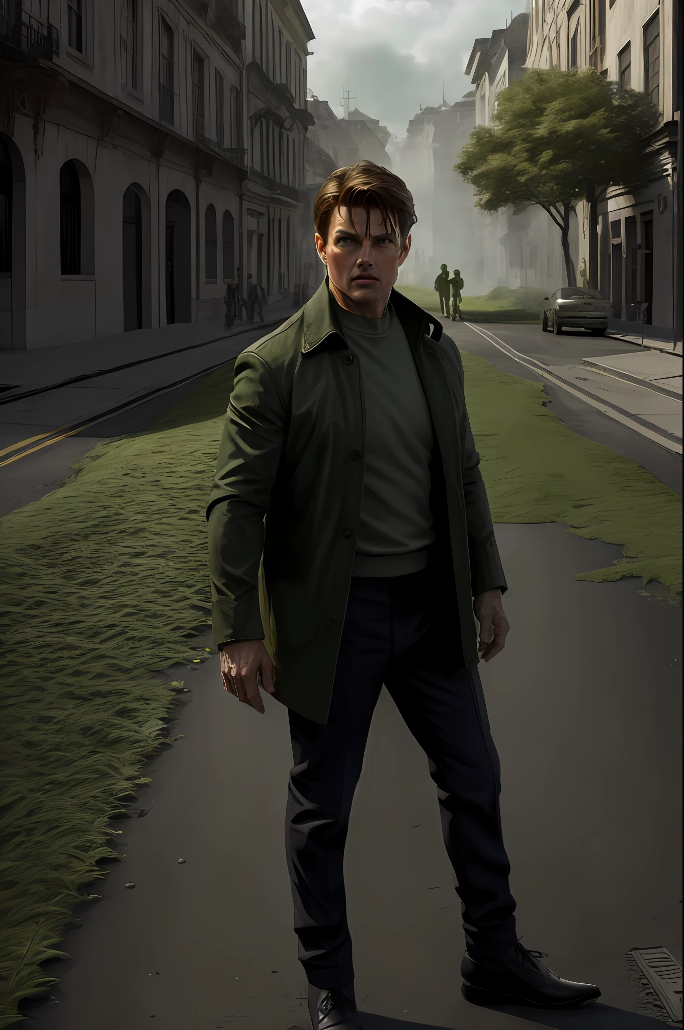 (16k, foto RAW, melhor qualidade, obra-prima: 1.2), ultra-detalhado, arte formal, foto realismo: 1.37, foto do corpo inteiro, (homem, beleza ,(Tom cruise)film grain, villain action pose ((Duende verde))detalhes