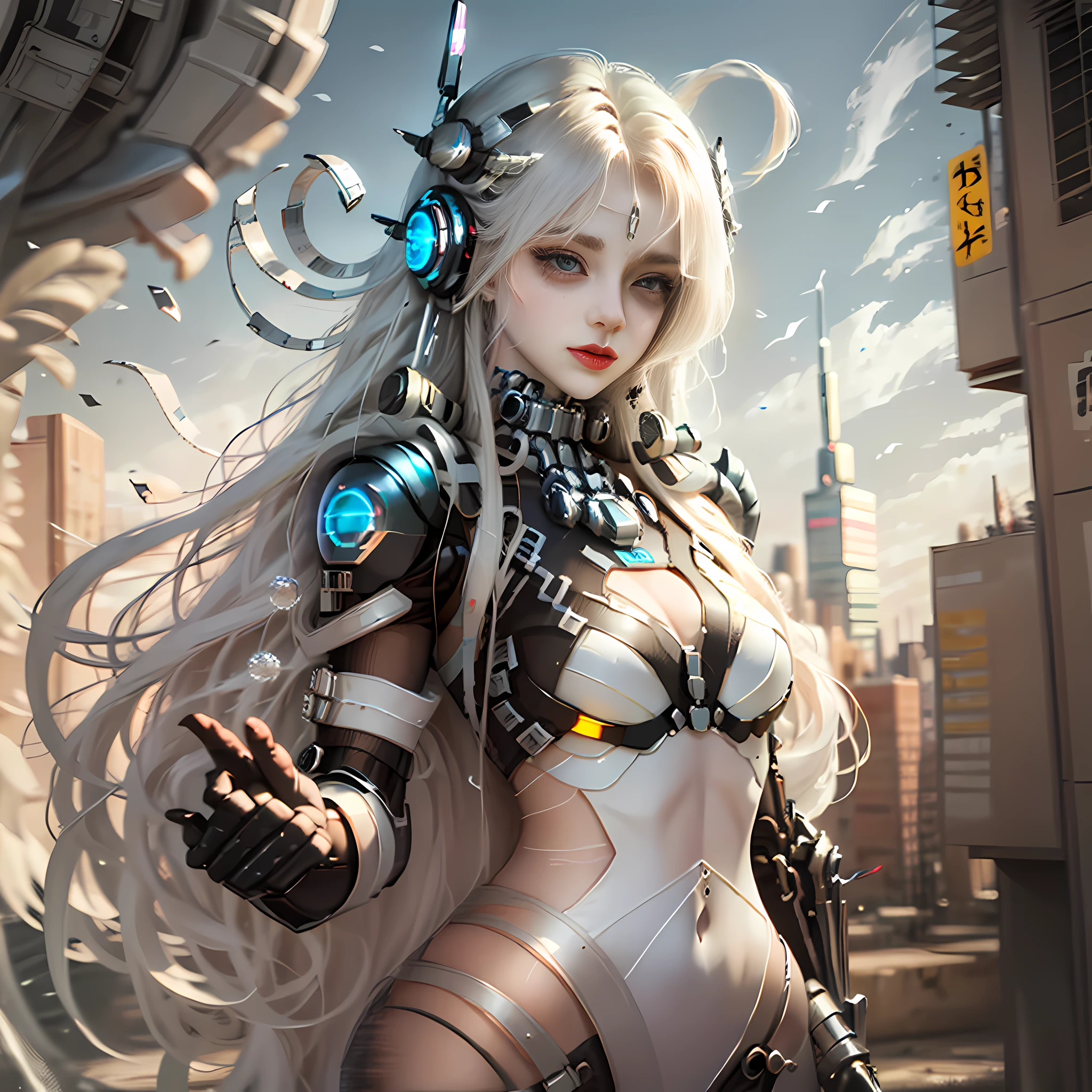 Cybermech long-haired beautiful girl