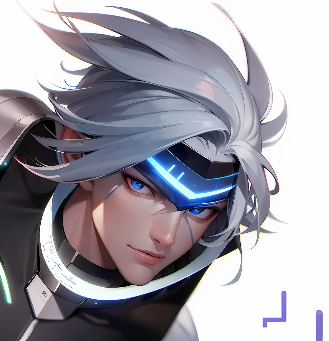 Male avatar,The handsome facial features of future technology