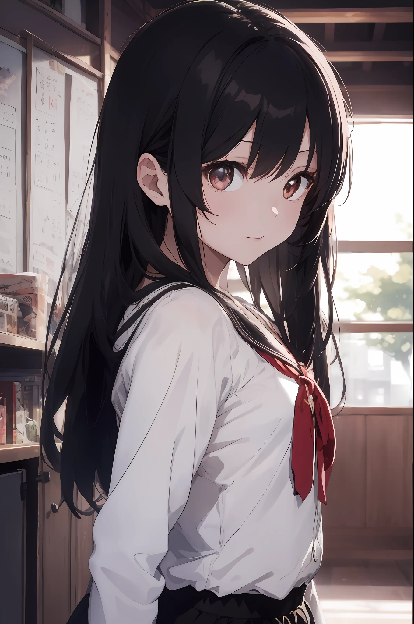 beste Quality、1girl、sora、Land of Angels、colorful strands of hair、cuddly 、the anime、Sheer white skin、Asian Girls、total body、junior high school student、14 years old、Shines、Quiet child、High Contrast、Tempting、sensual、A ring that glows horizontally above head