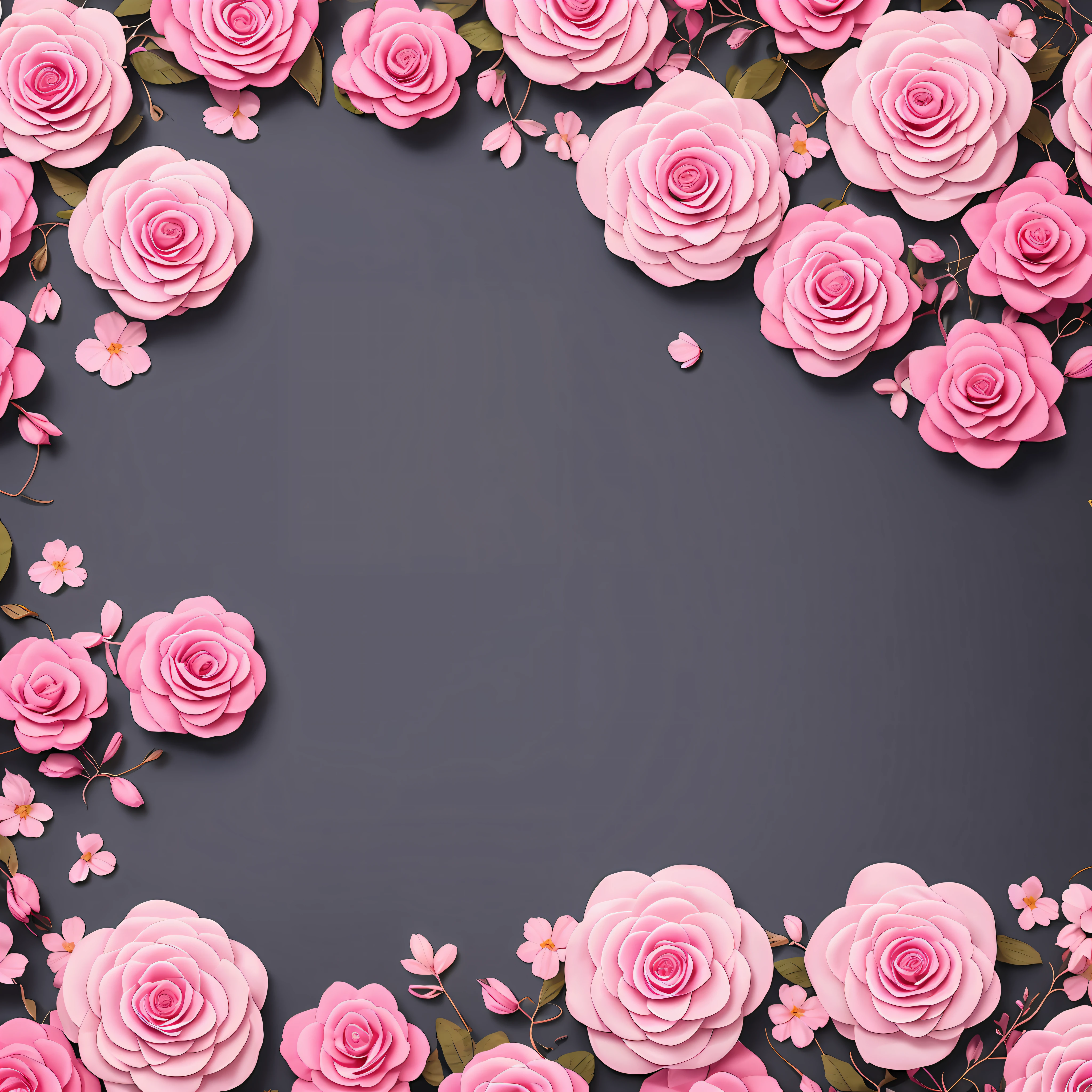 pink paper flowers on a pink background with a place for text, flowers background, flower background, pink background, pink flowers, flowers in background, pink petals, background natural flower, floral background, pink zen style, flowery wallpaper, hyper detailed background, pink flower, light pink background, many sakura origami roses, roses background, soft light 4 k in pink, flower --auto