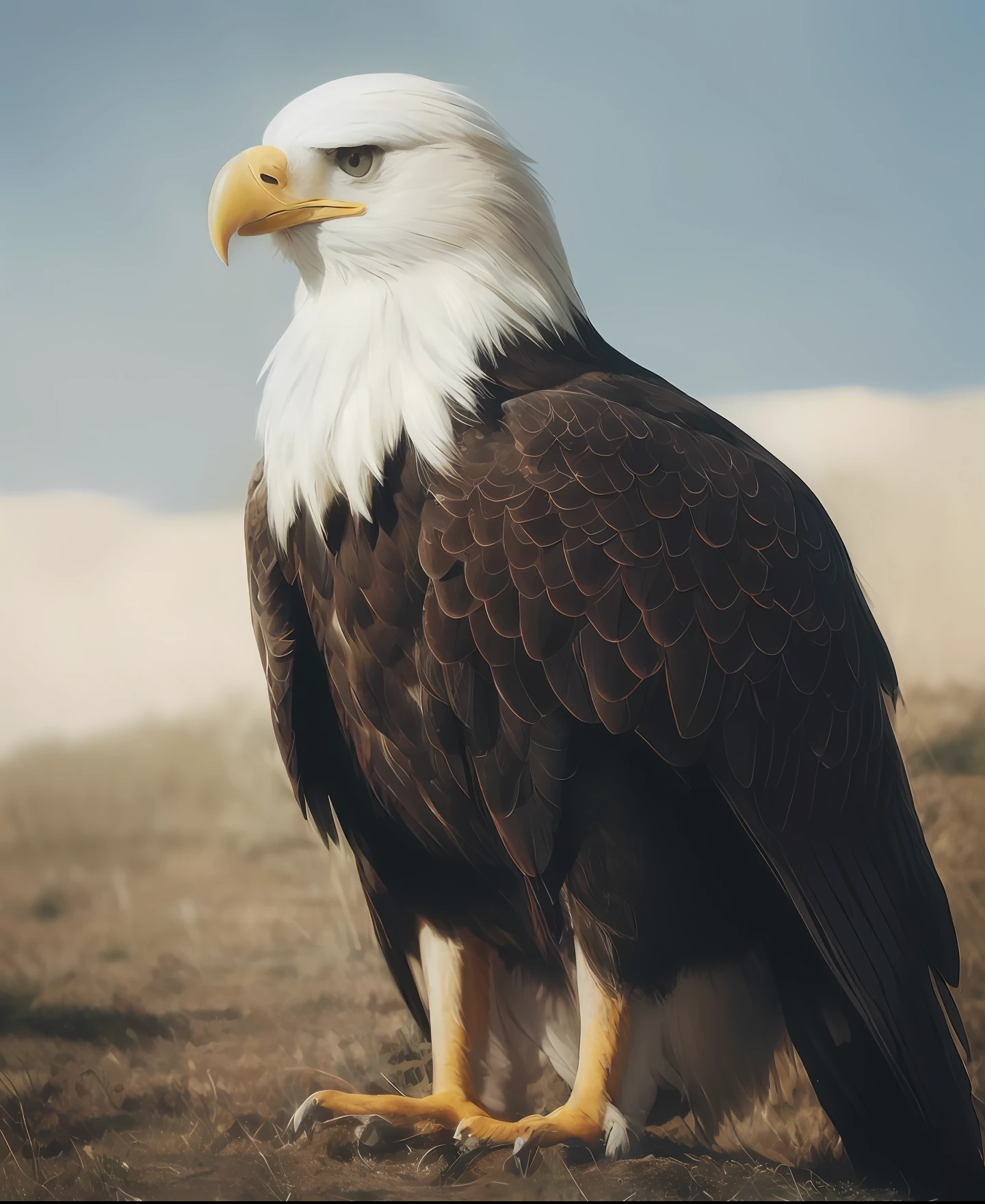 "The cinematic lighting captures the majestic anatomy of a realistic eagle in Iceland, tendo como pano de fundo a Aurora Boreal. High-resolution details and precise anatomy make the UHD image, 16k, estourar com realismo."