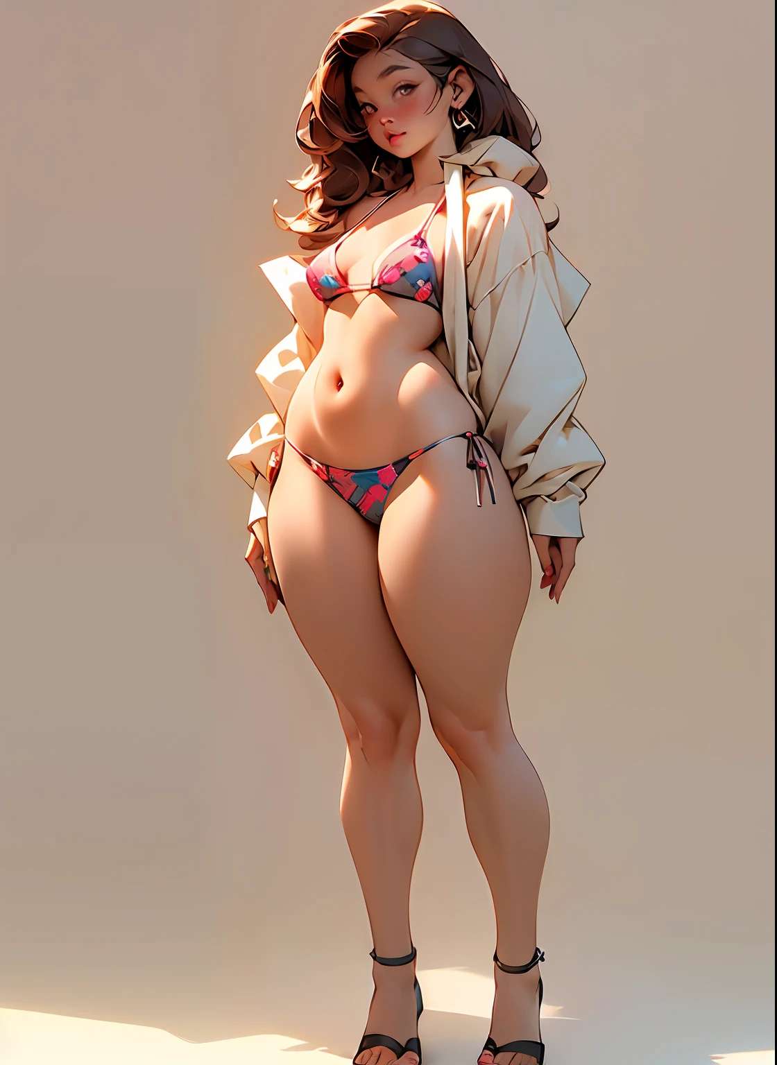 (a little bit chubby: 1.7) wide hips, thick thighs, thick body, pale skin, milky skin, (no jacket: 1.3), anatomically correct, (head to toe: 2.1), (full body image: 1.9), 1girls, solo, extremely stylized, deviant art, masterpiece, highly detailed, bright eyes, detailed eyes, expressive detailed eyes, wide eyed, detailed pupils, futuristic, (tiny bikini:1.4), white printed bikini, blush, small breasts, ((nipping out:1.5)), (((nipping out))), lots of freckles, super textured detailed skin, entire body image, full body shot, nvinkpunk, professional photograph of alexander_skarsgard,