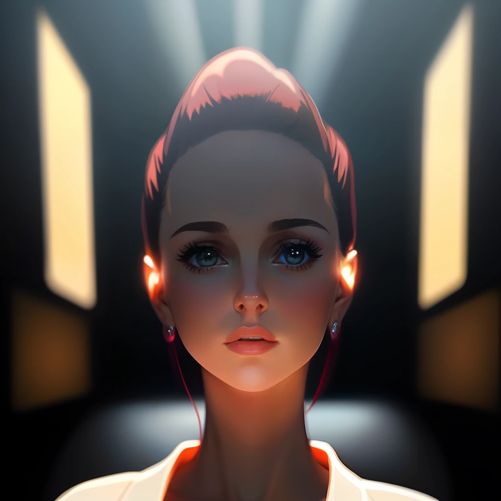 close up flat vector art,portrait of woman,natalie portman,looking at camera,front stance,front profile,natalie portman in a suit, hyperrealistic portrait of natalie portman, television screenshot, giving a speech, close up face, youtube video screenshot, full face frontal centered, filmation, but as a photograph, screenshot from an fps, without text, president, 8 spotlightbeautiful anime style woman,natalie portman, flat color, wide angle, clean detailed faces, intracate clothing, analogous colors, glowing shadows, beautiful gradient, depth of field, clean image, high quality, high detail, high definition, Luminous Studio graphics engine, cute face, slim waist, nice hips,