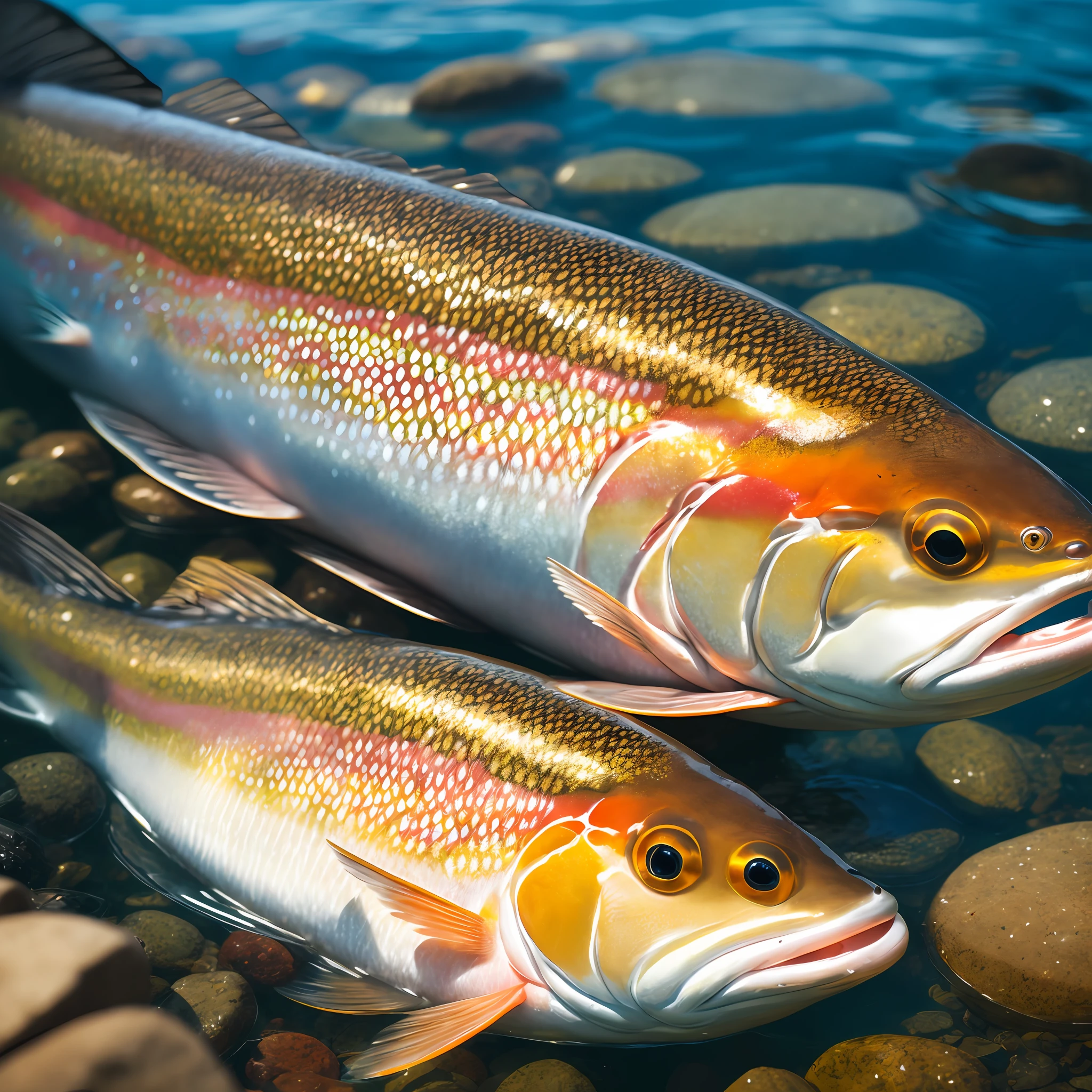Trout Photos、High Detail、sharpening Focus、Depth-of-field、photo realism、Raw foto --auto
