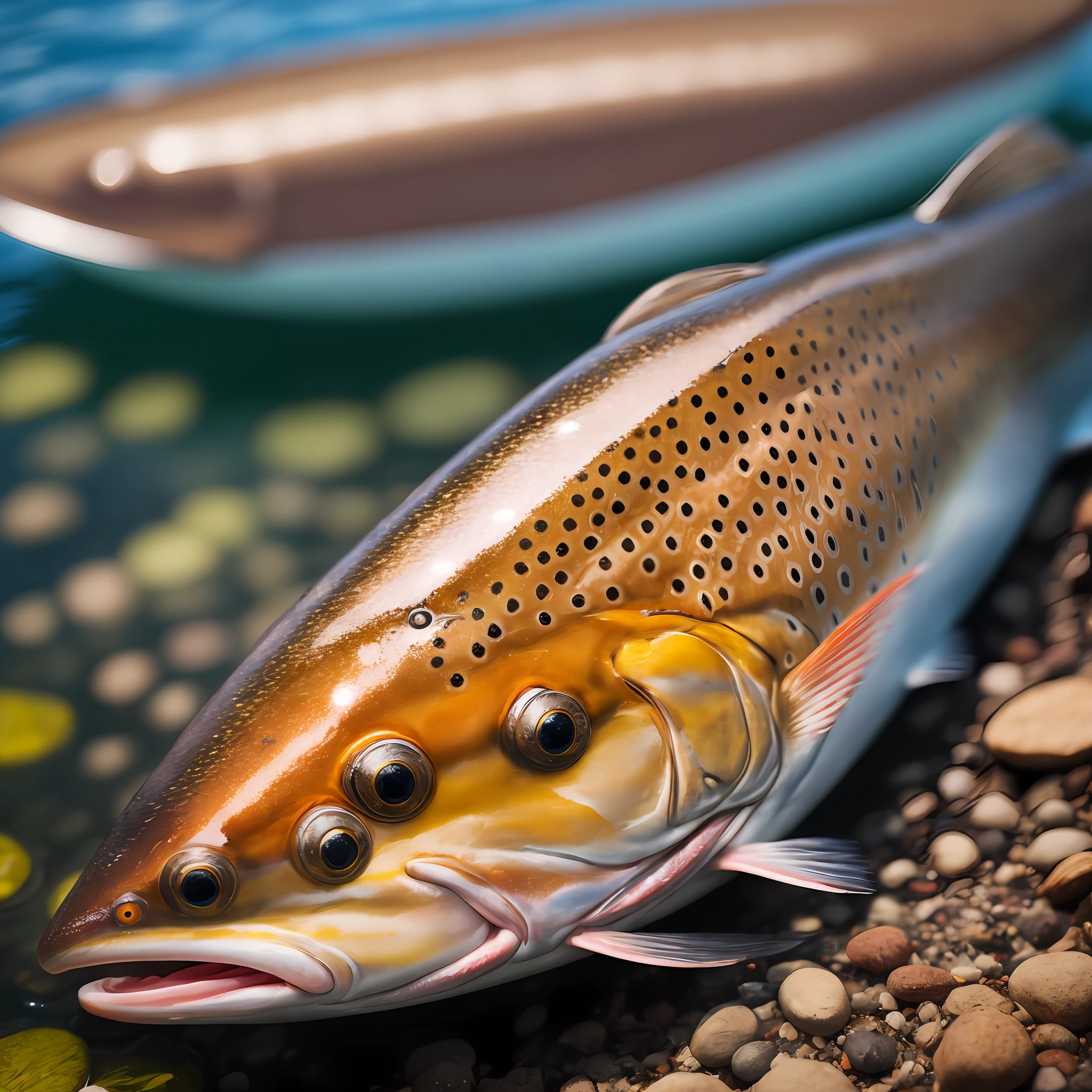 Trout Photos、High Detail、sharpening Focus、Depth-of-field、photo realism、Raw foto、Bokeh、8k