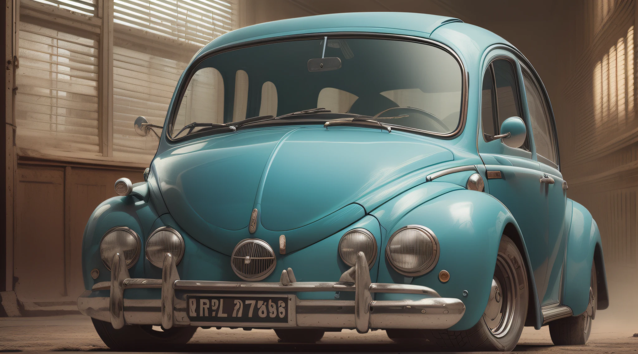 40-year-old man in the window of a blue Beetle, carro fusca, fusca, estrada asfaltada, noite chuvosa, reflexo das luzes, ano 1969, 1969, 60s, vintage, classiccar, clissica car