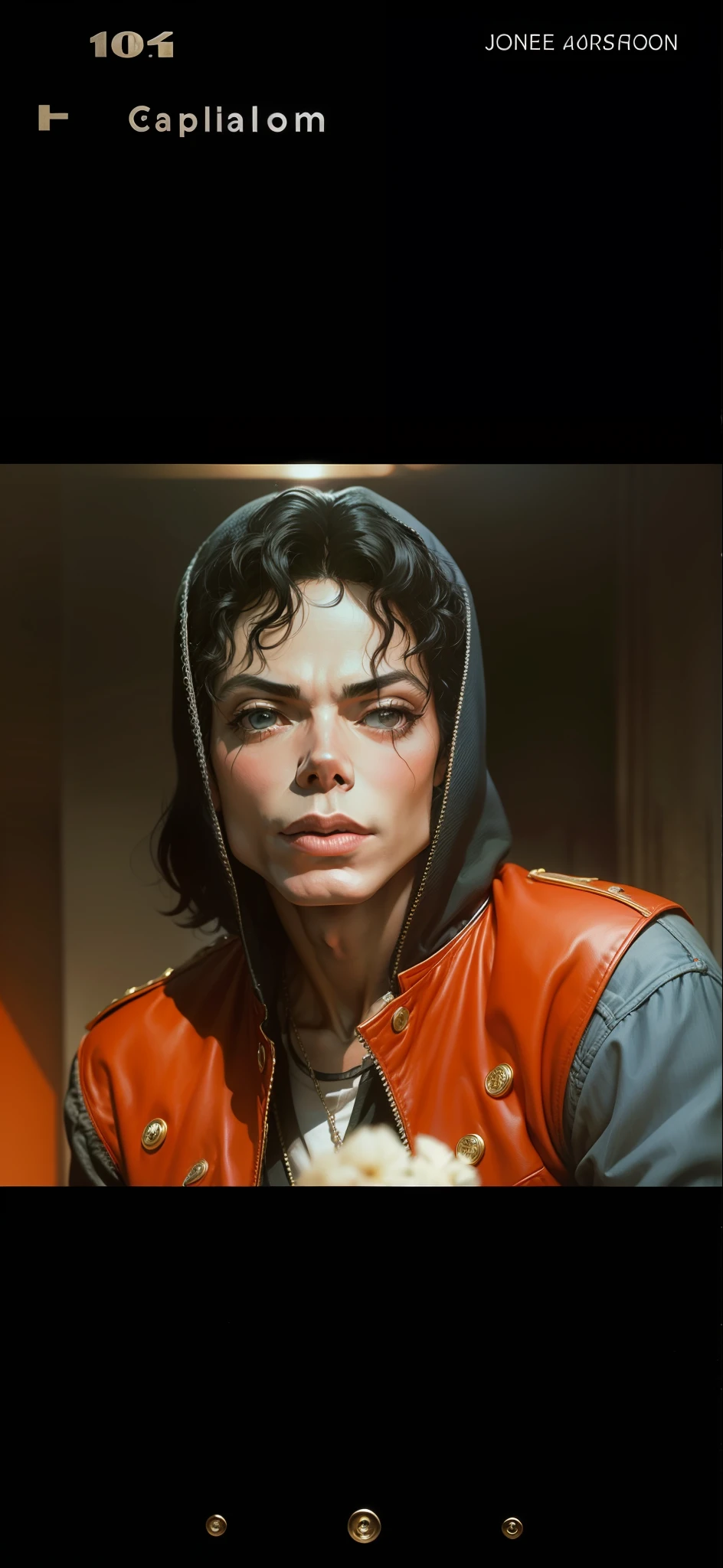 1 Michael Jackson, foto realista, ultra detalhado, capa de disco,