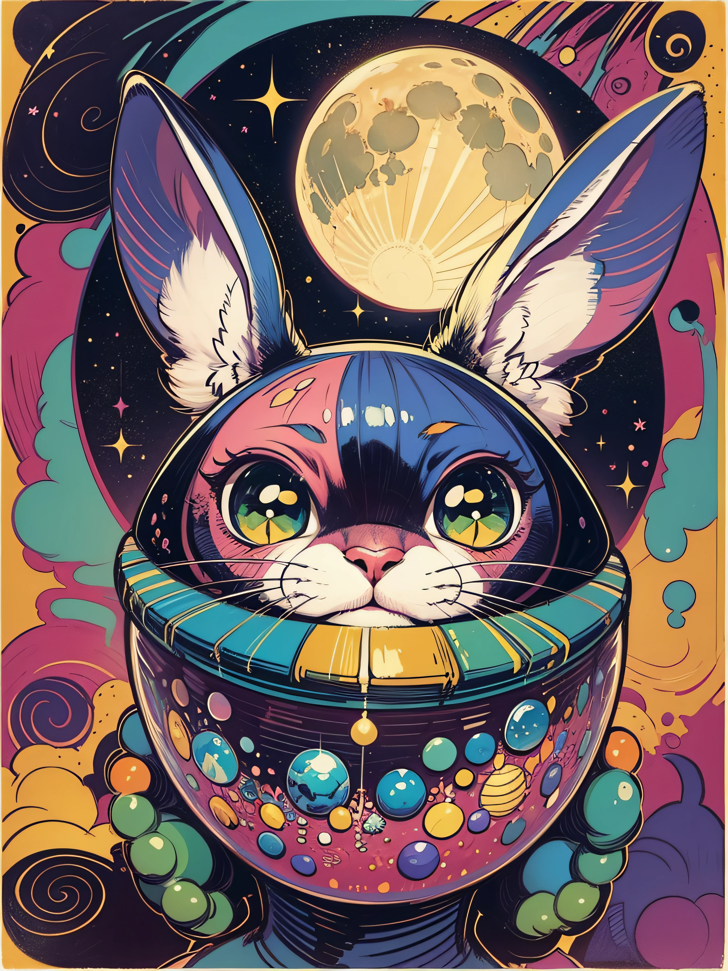 hello kitty,fauvism,Moon rabbit,Alien planet,Velvet