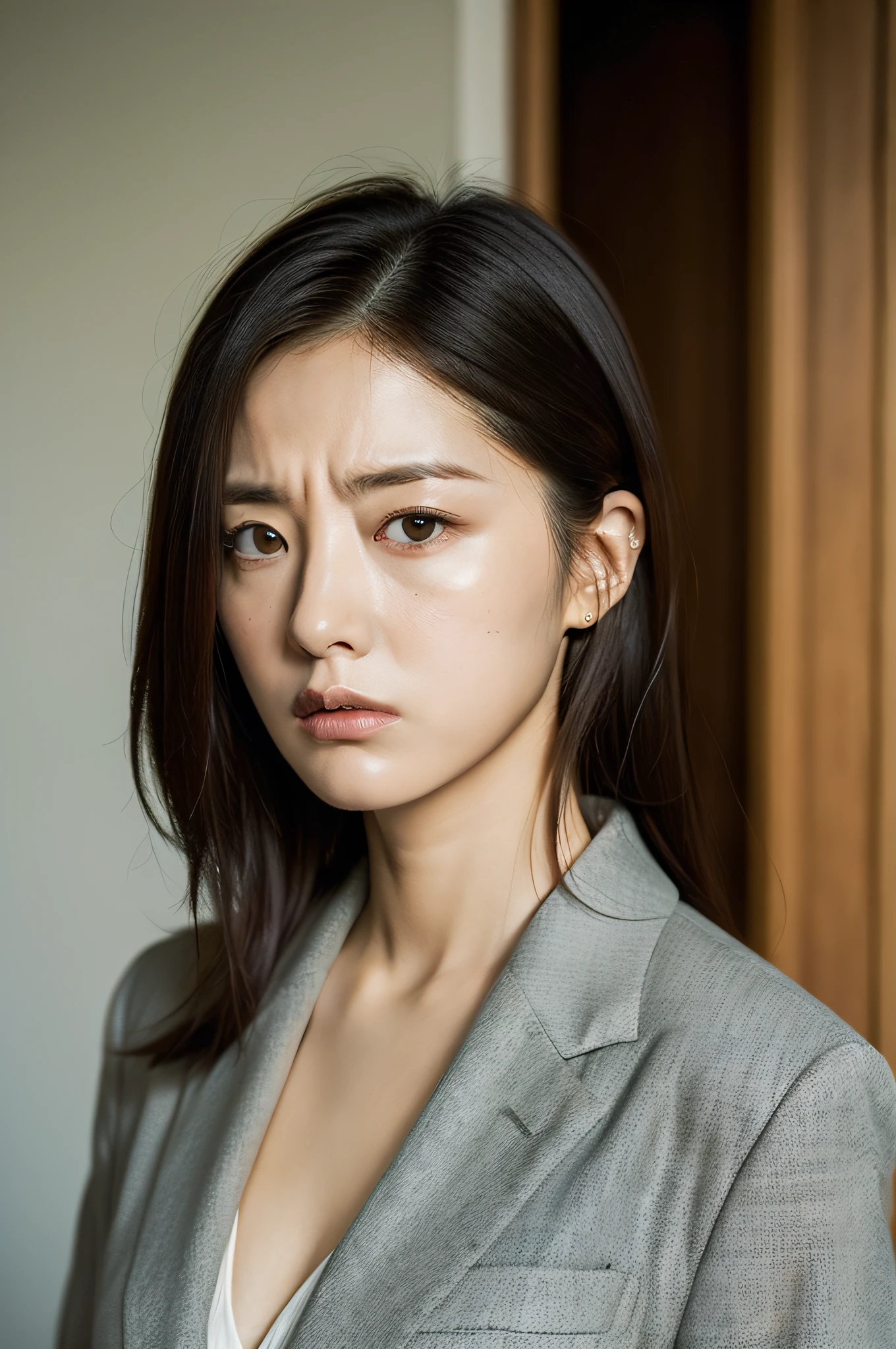suits、 1Women, 独奏, furrowed brow, Angry