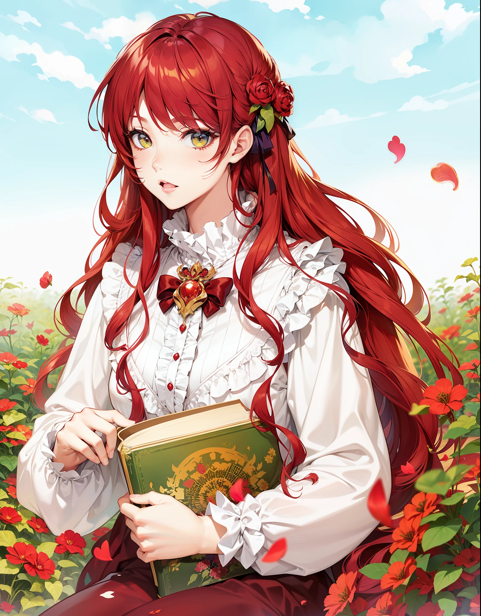 Anime Art Nouveau Coreano, arte da capa da light novel, epic light novel cover art, Manhwa, romance ilustrado, epic light novel art cover, Capa de light novel japonesa, Deusa do Tempo, anime de fantasia bonito, Manga cover art, Nova camada, manga cover style