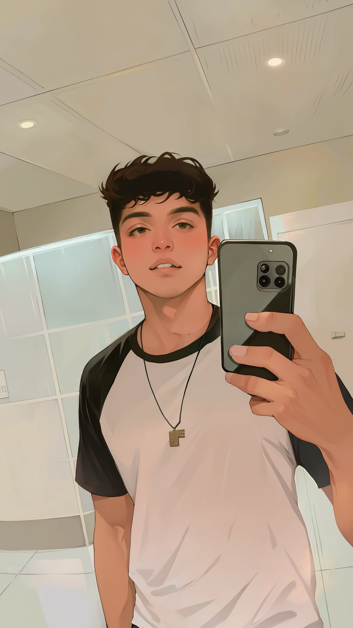 there is a man taking a selfie in a mirror, 18 anos,imagem de qualidade muito baixa, 1 6 anos, Fotografia selfie 8k,dessaturados!!, em torno de 1 9 anos, ele tem cerca de 2 0 anos de idade, ele tem cerca de 20 anos
