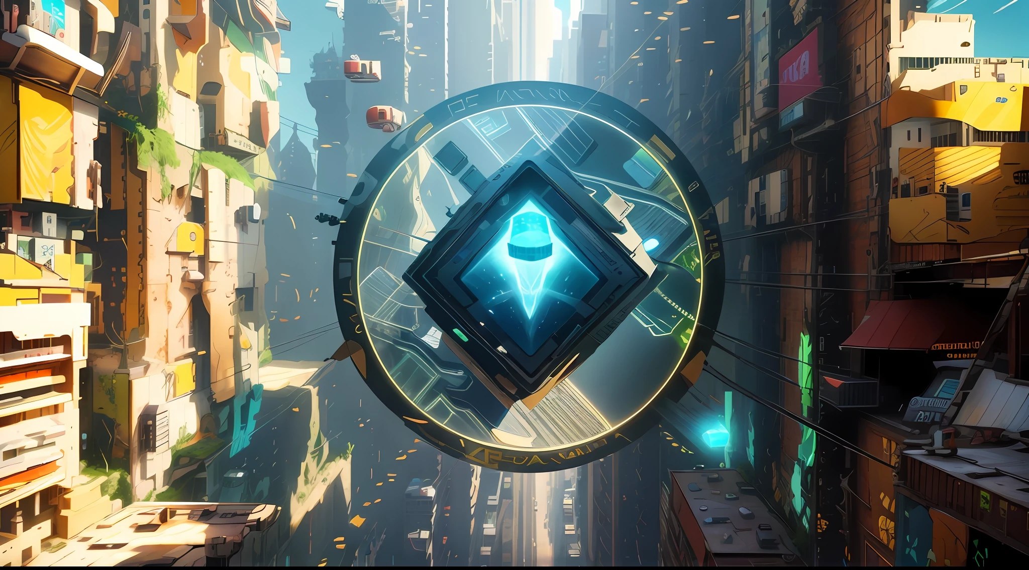 The city of the future,During the Day,Holographic projection,Metaverse,