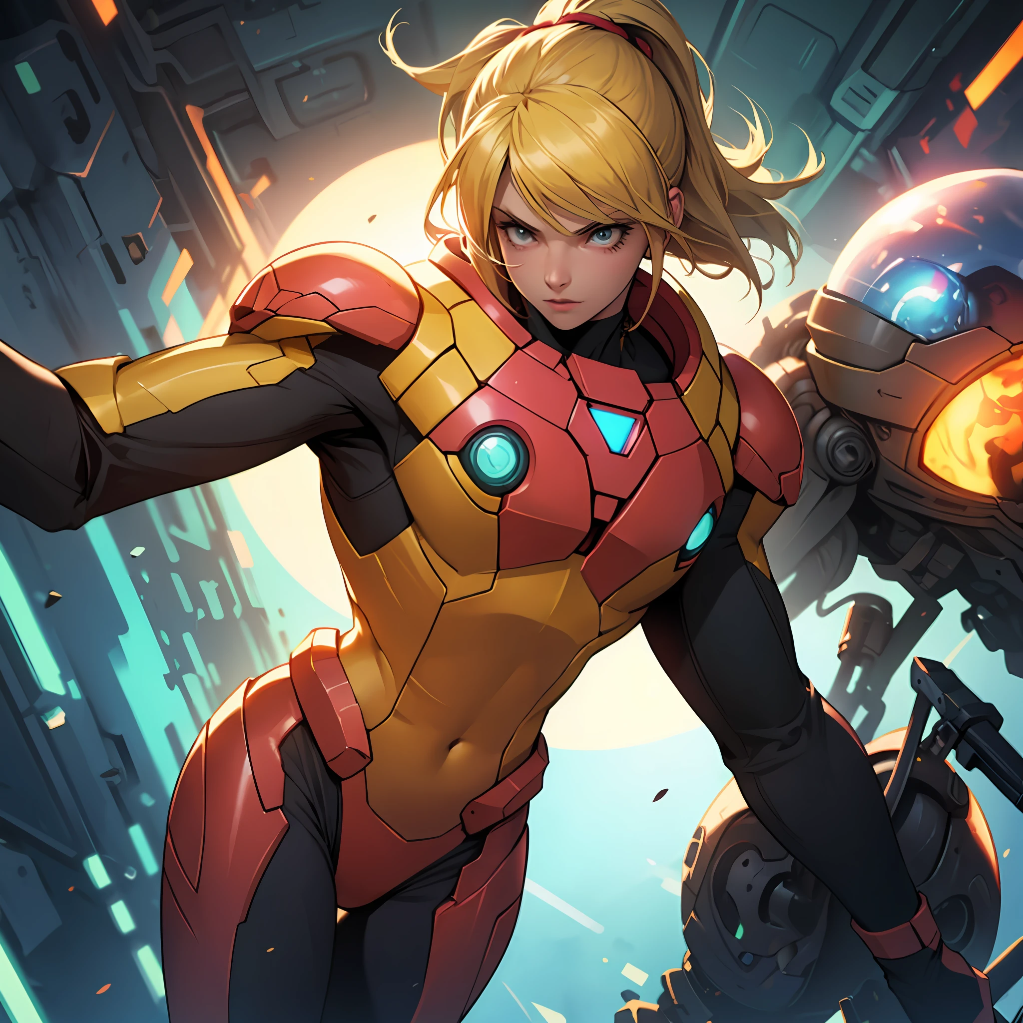 Samus Aran em Norfair, Metroid, Game, Nostalgia, Epic, ultra HD, fotorrealista