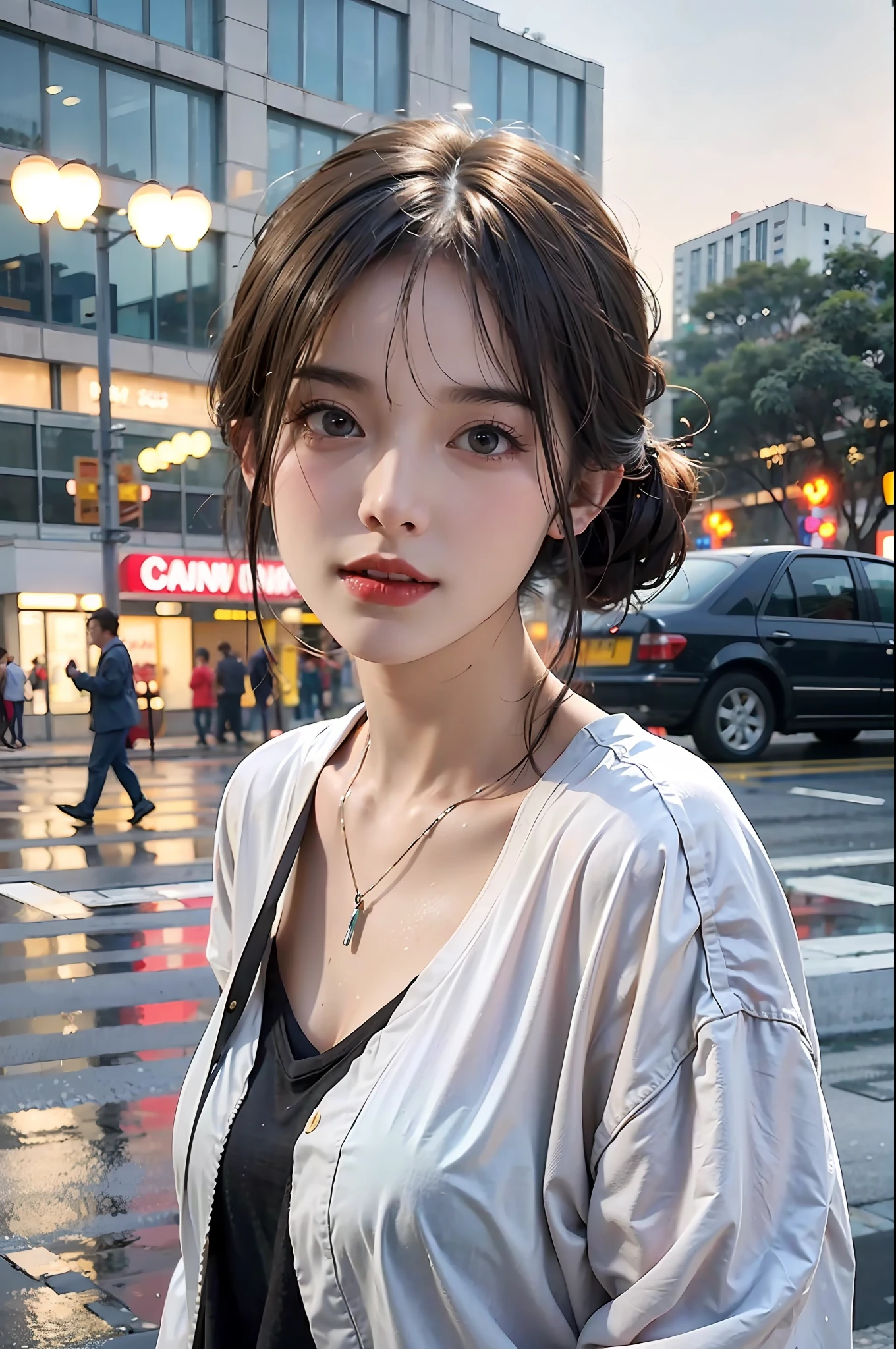mix4,(8k, RAW photo, best quality, master:1.2), (realistic, photo-realistic:1.37),1girl,cute,cityscape,saigon 1990, night,rain,wet,professional lighting,photon mapping,radiosity,physically-based rendering ,