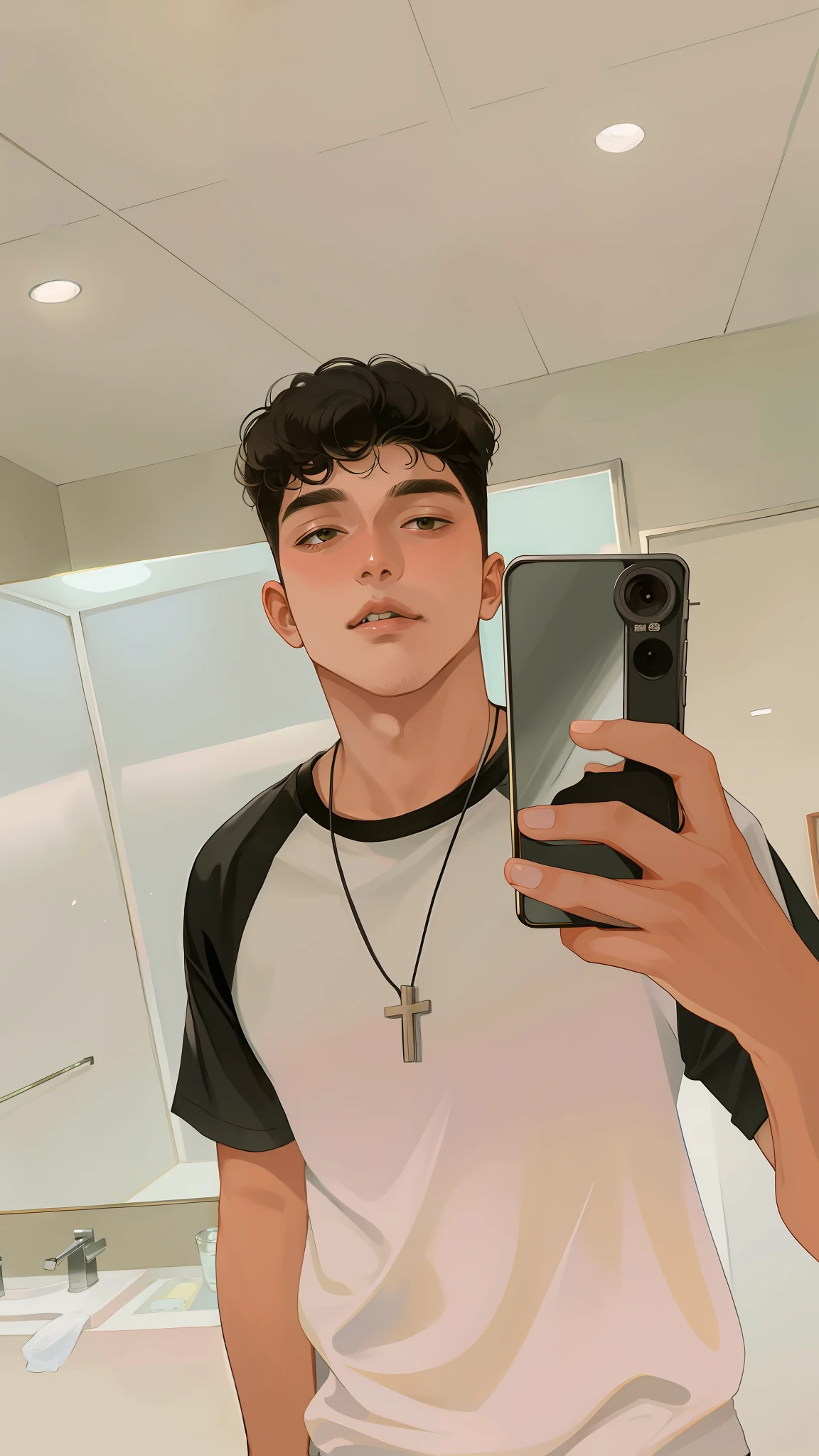 there is a man taking a selfie in a mirror, 18 anos,imagem de qualidade muito baixa, 1 6 anos, Fotografia selfie 8k,dessaturados!!, em torno de 1 9 anos, ele tem cerca de 2 0 anos de idade, ele tem cerca de 20 anos