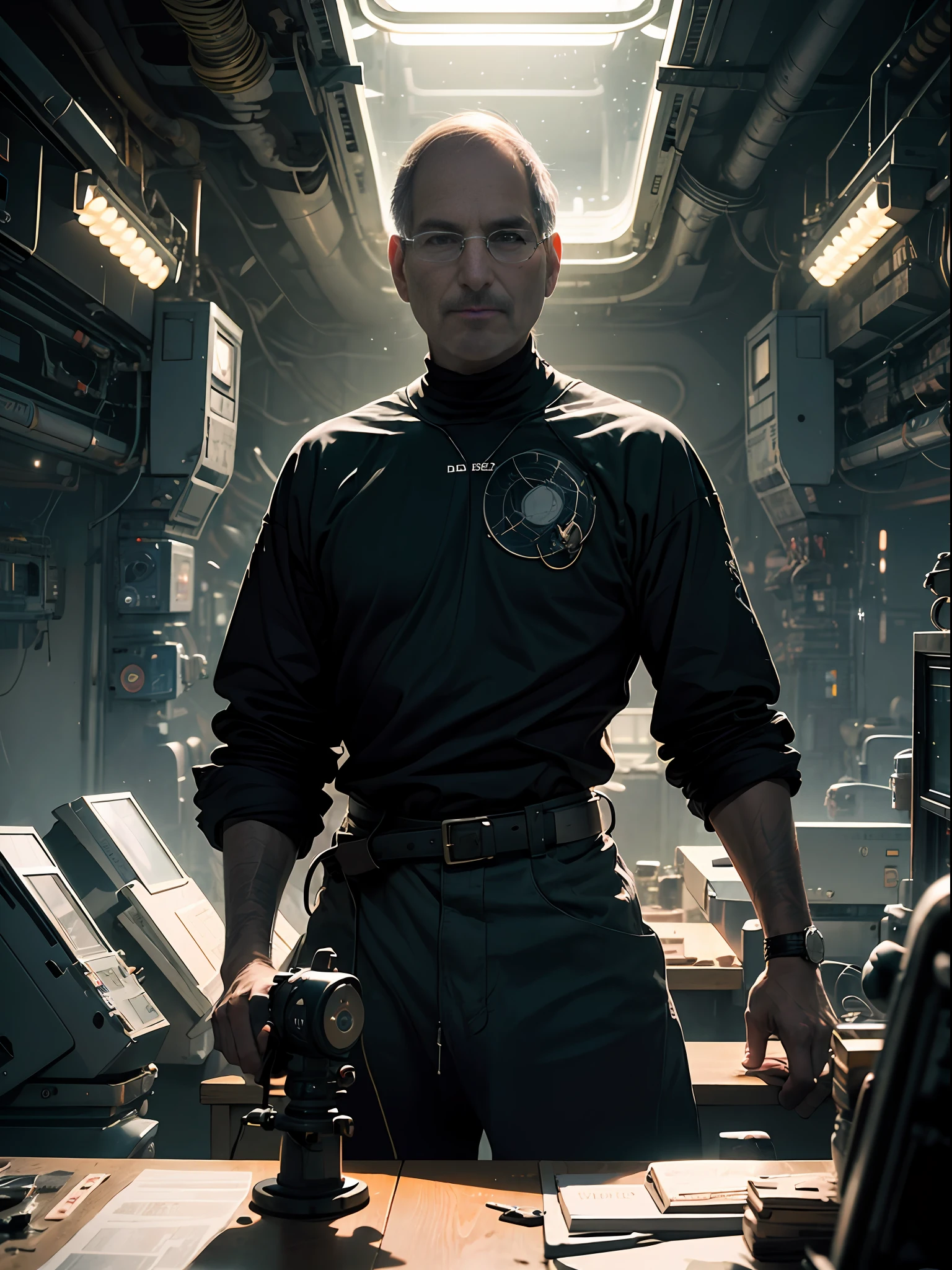 ctd , Steve Jobs ,character ,a Pretty, Third class、Lovely, Deviant Art, artstation on trending, Digital Art, highdetailed, Cute, Real, humanoide, character, Petite,Cinematic Show ,Cinematic Lights,Steve Jobs,Looks happy --auto