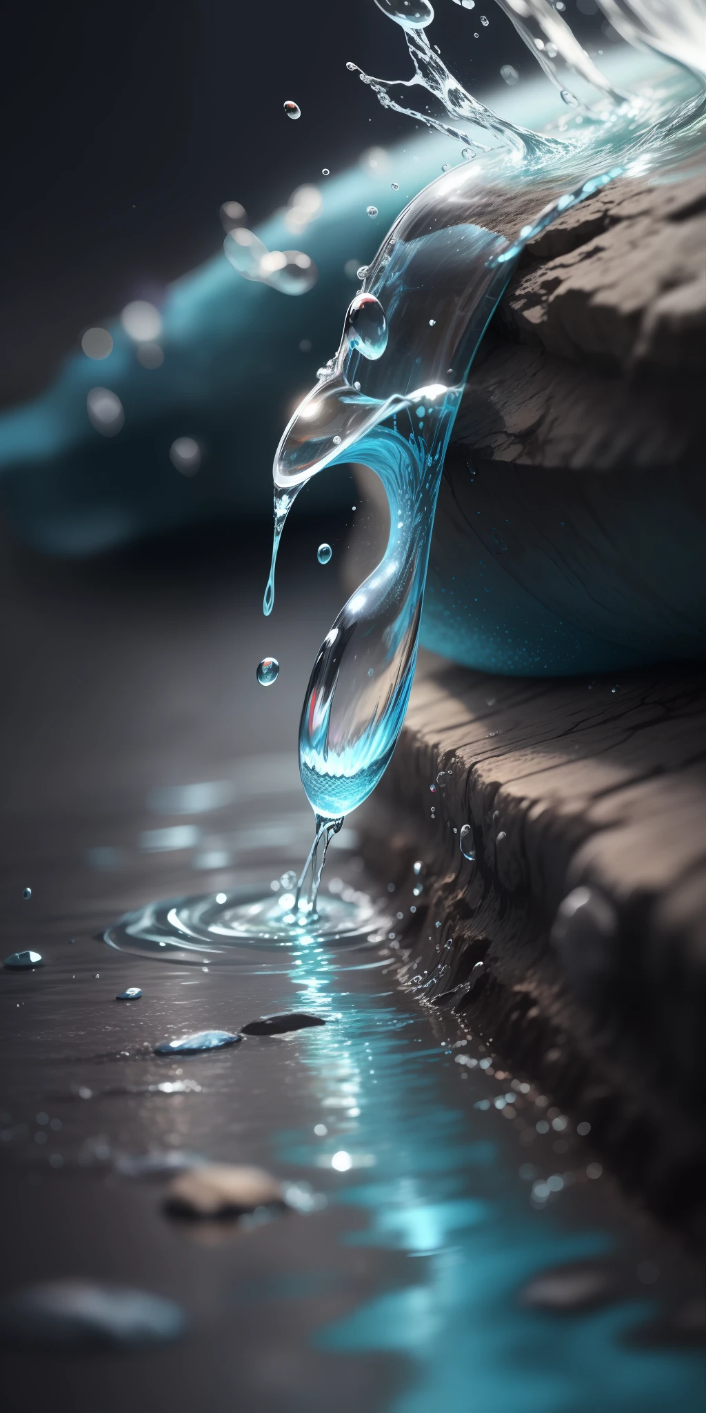 Water through,colorful water, water drops, dark background, high resolution,high quality