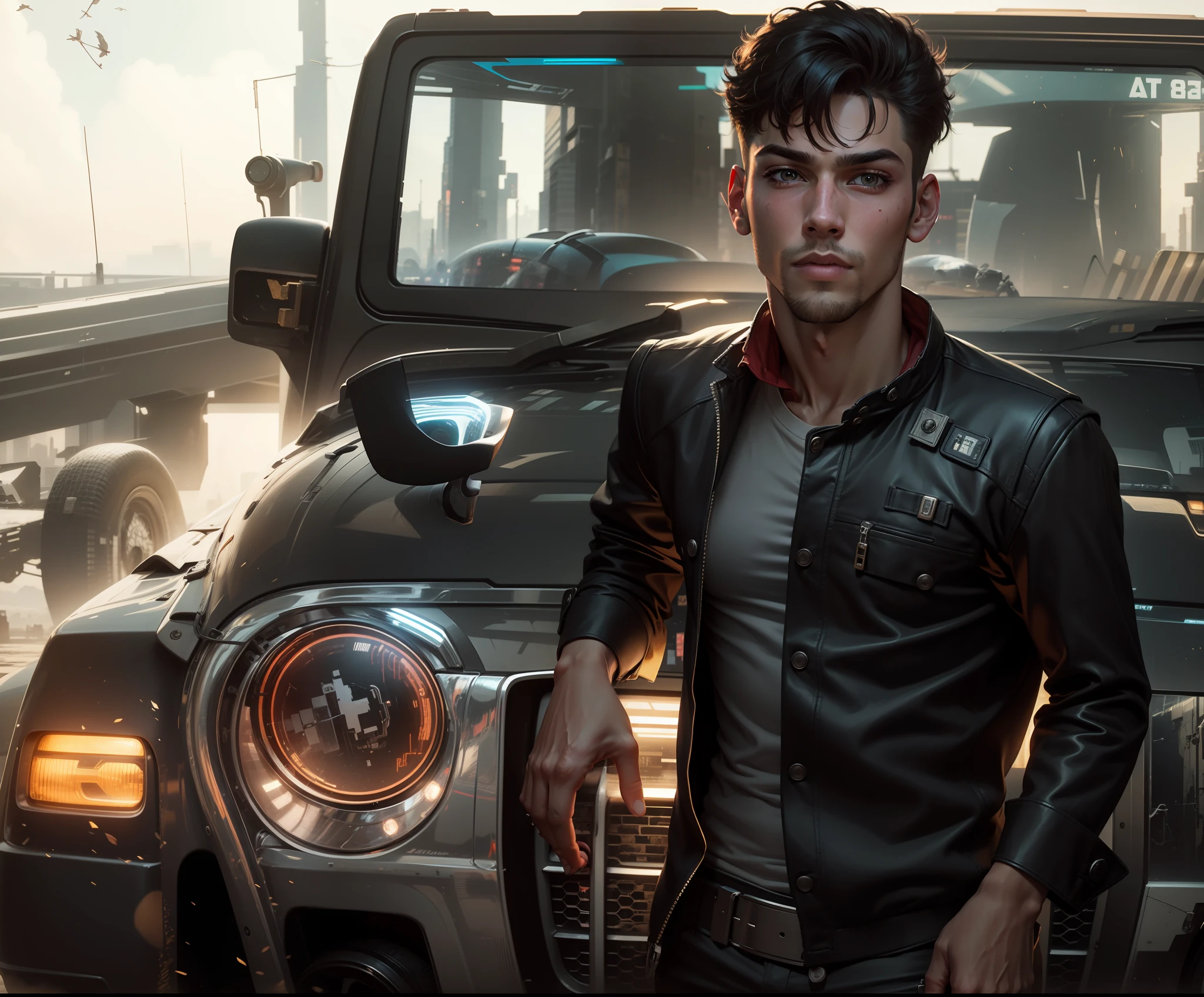 Change background cyberpunk handsome boy, realistic face,8k, ultra realistic