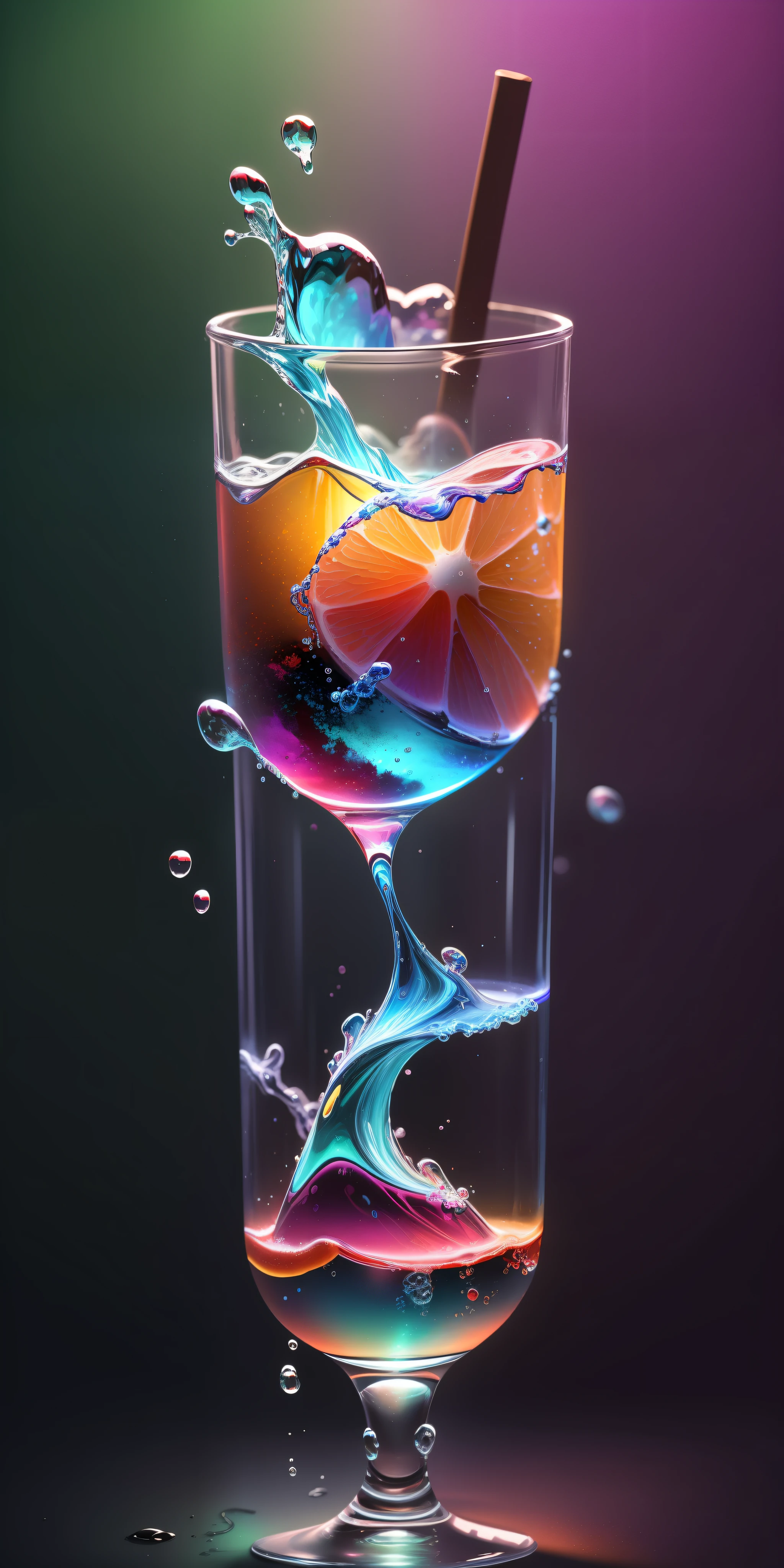 Water through,colorful water, colorful,neon lights,water drops, dark background, high resolution,high quality