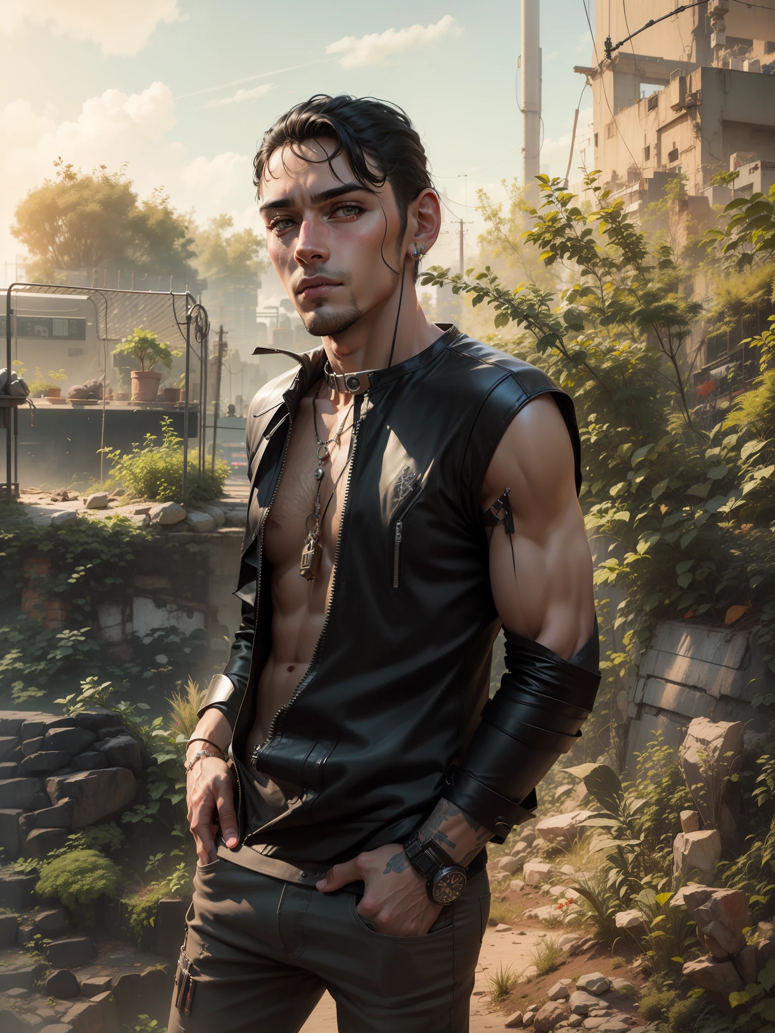 Change background cyberpunk handsome boy, realistic face, 8k, ultra realistic,