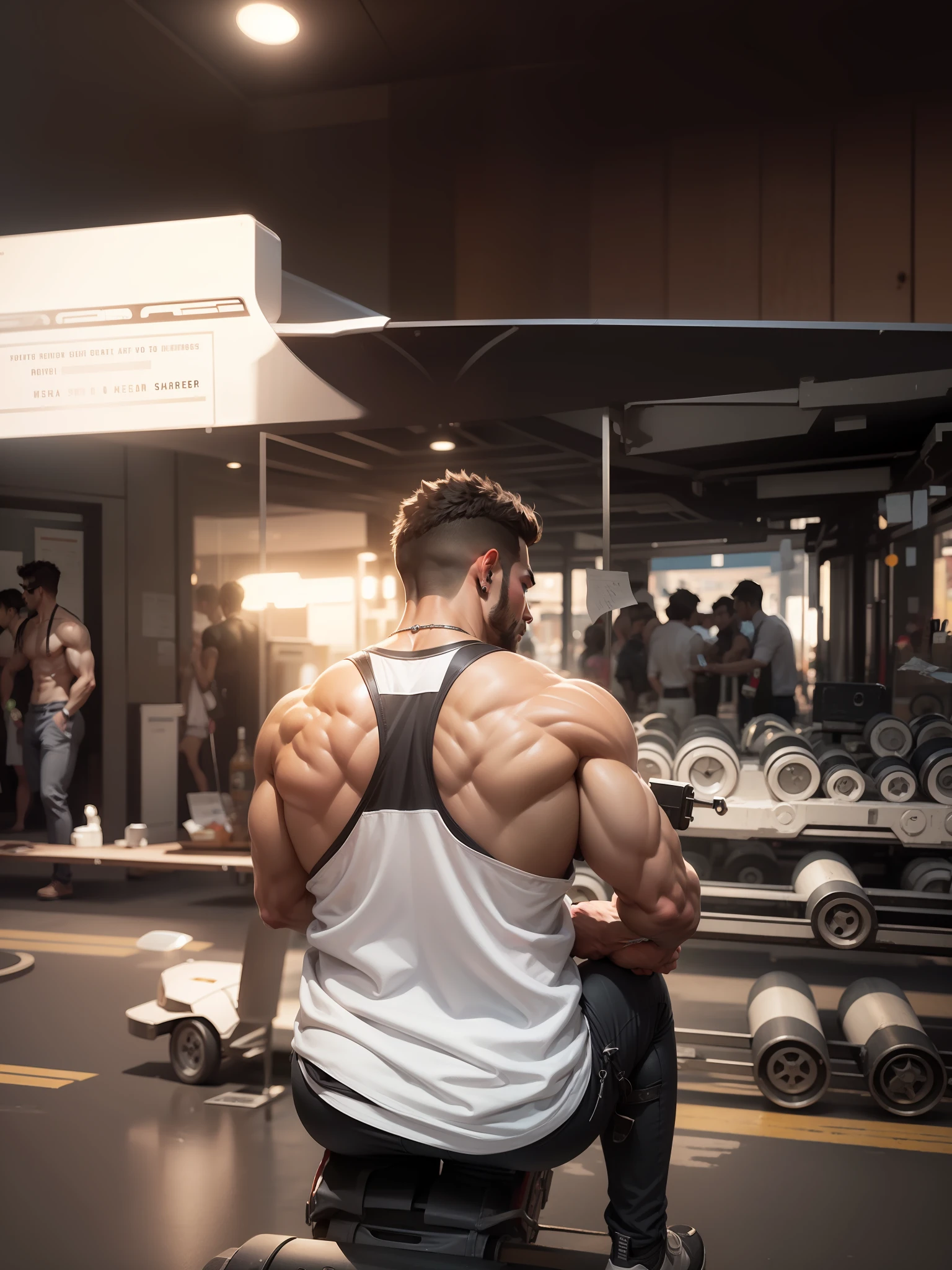 8k, muscular body, realistic, change background