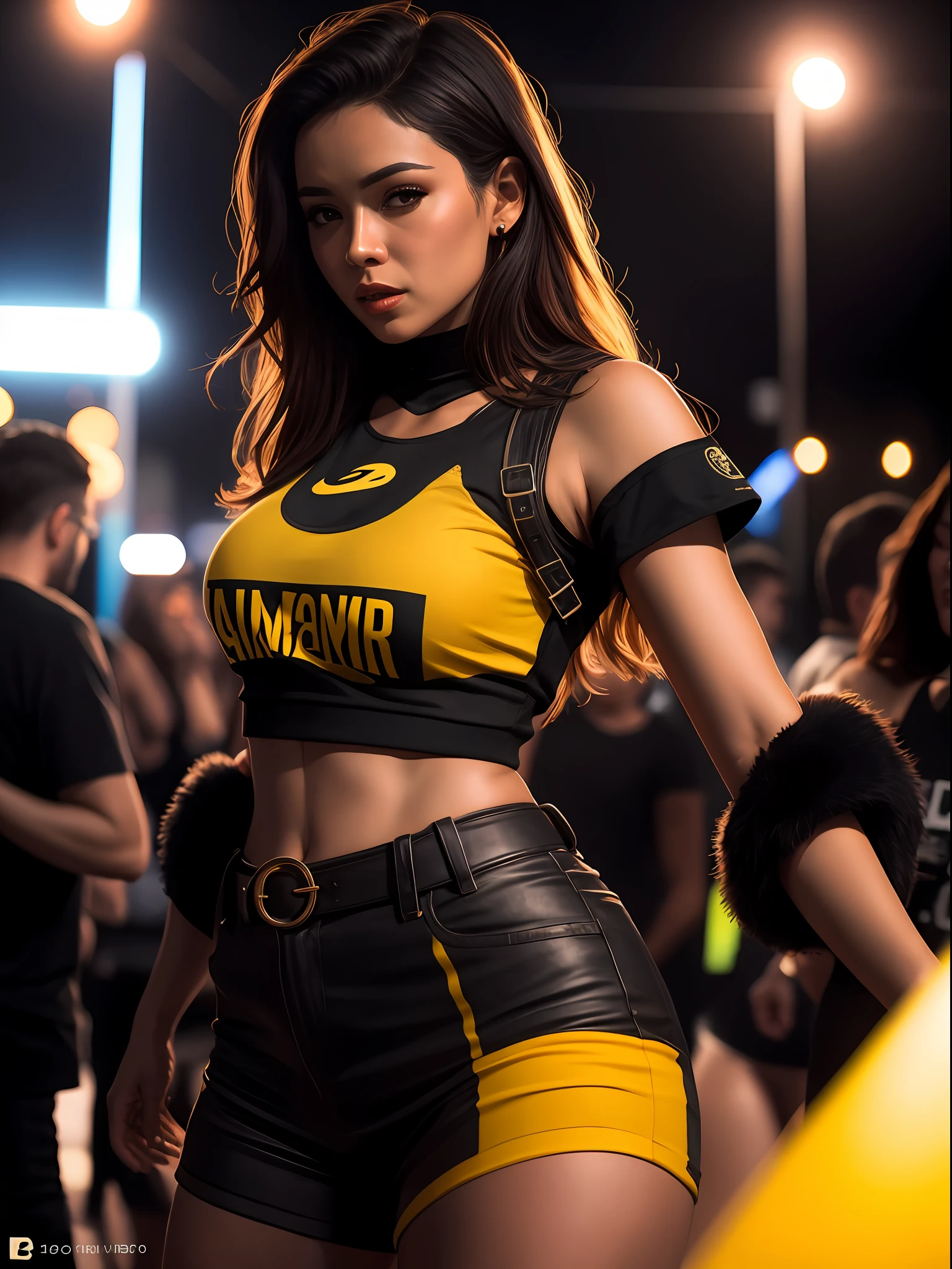 Dia, obra-prima, uma linda mulher brasileira com seios enormes e lindos, uma festa rave muito colorida, dia ensolarado, Very detailed lighting, Dramatic, trending digital art in Artstation 8k HD realistic detailed high definition, detalhado, textura da pele, hiper detalhado, textura de pele realista, armadura, melhor qualidade, Ultra alto nada, (fotorrealista: 1.4), Highresolution, detalhado, foto crua, sharp re, por Lee Jeffries Nikon D850 Film Fotografia de Stock 4 Kodak Portra 400 Camera F1.6 lens rich colors hyper realistic texture dramatic lighting unrealengine trend in artstation cinestill 800