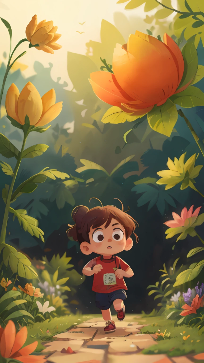 Sequences of 20 photos in evolutionary positions, A 6-year-old girl is running in a garden, She's wearing gardener clothes, you're scared, assustada, qualidade perfeita, Foco claro (mess- house: 0.8), (obra-prima: 1.2) (realista: 1.2) (Bokeh) (melhor qualidade) (pele detalhada: 1.3) (detalhes intrincados) (8k) (Detalhe Olho) (Crisp Focus), (Infeliz)