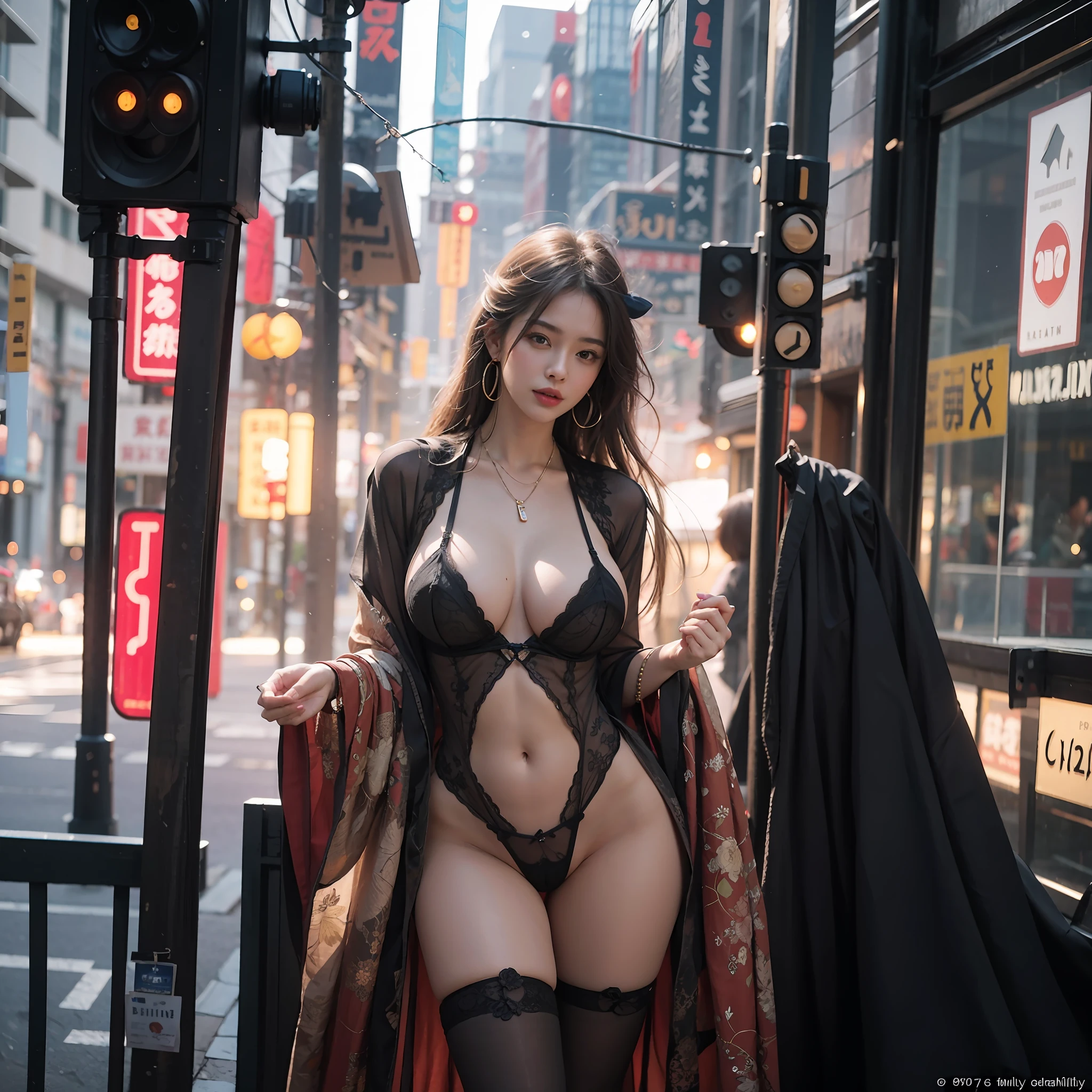 a close up of a woman in lingerie posing in a city, sexy girl, intricate body, sexy :8, japanese goddess, lacey, beautiful goddess, revealing outfit, gorgeous figure, laced lingerie, clear curvy details, lingerie, scantily clad, revealing clothes, beautiful curves, black lace, black bra, gorgeous woman, lingerie!!, seductive. highly detailed