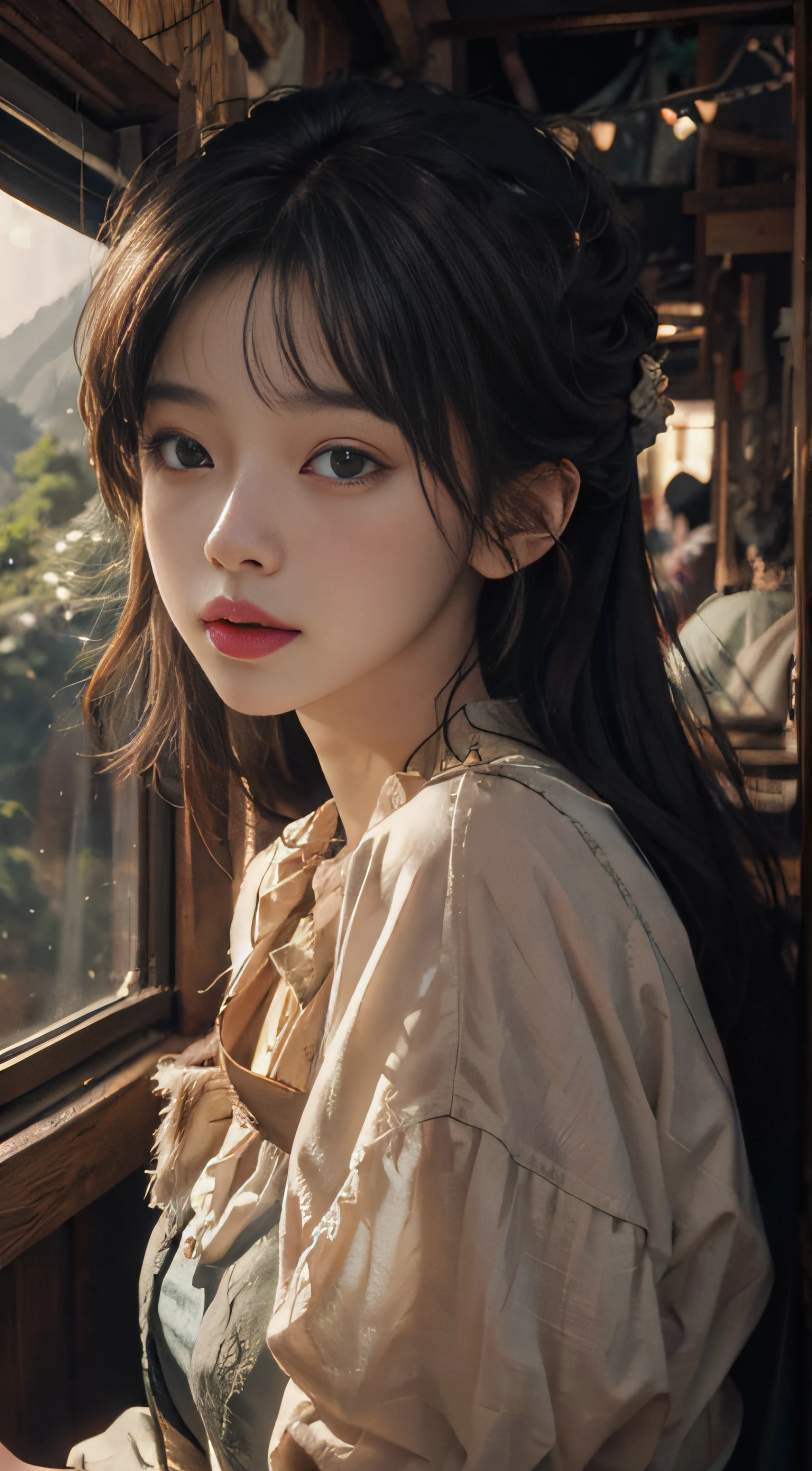 forests,hillside,Quiet,rustic,high-definition detail、ultra-details、cinematic lig、superrealistic、Soft light、Deep field focus bokeh、