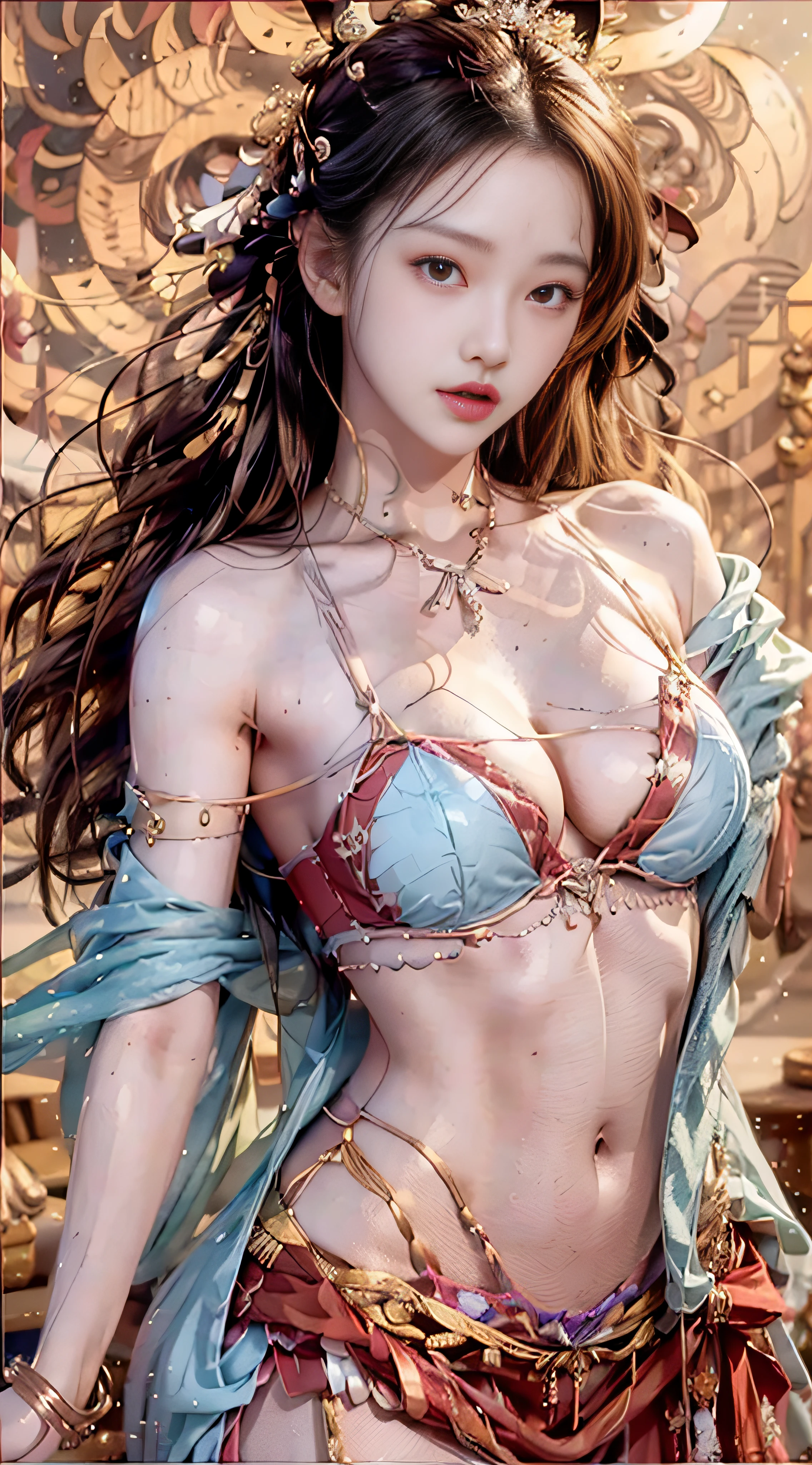 closeup，（fidelity：1.4）,（big chest：1.2）ultra-high res，Cleavage，Outstanding details，navel，Highest picture quality，