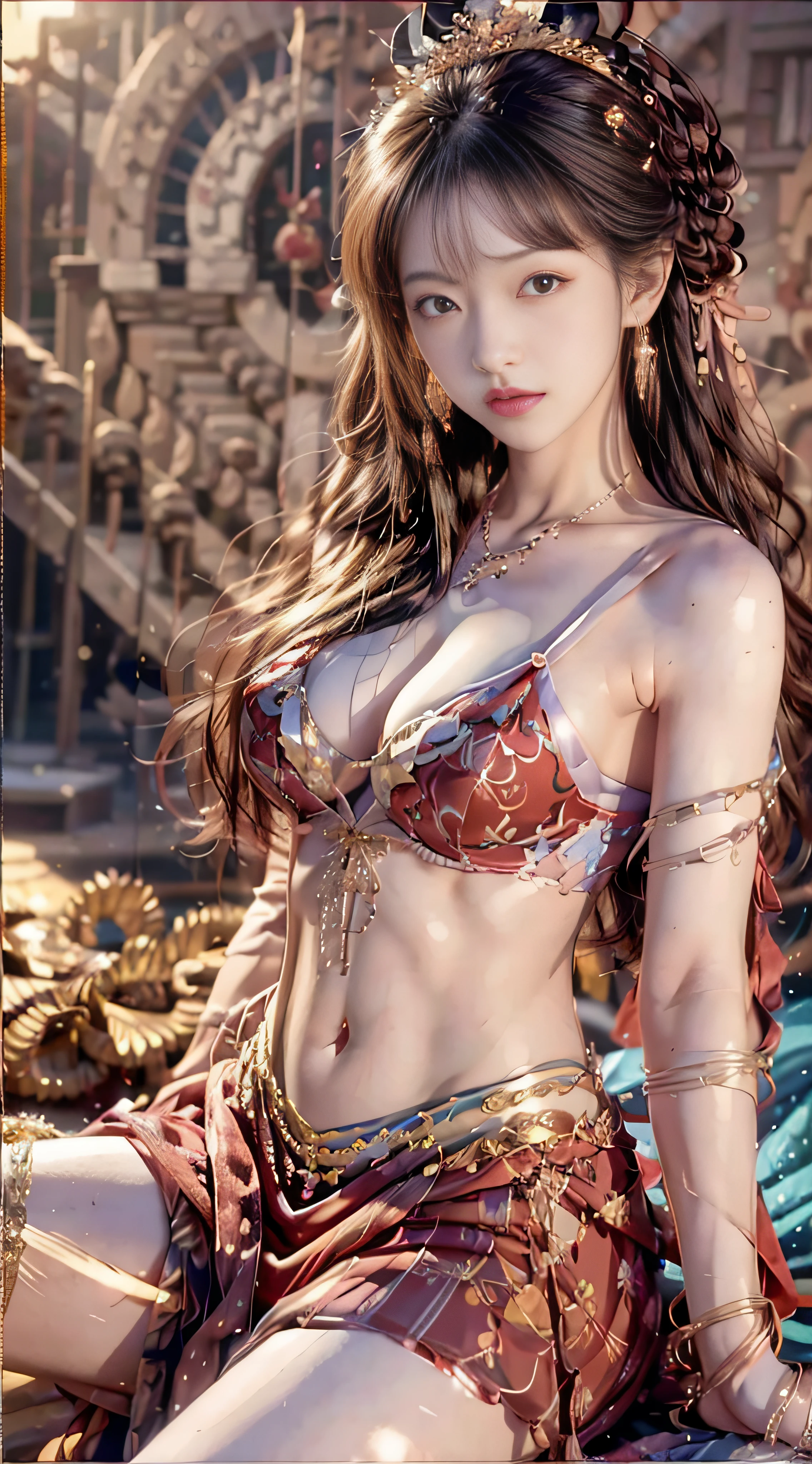 closeup,(fidelity:1.4),(big chest:1.2)ultra-high res,Cleavage,Outstanding details,navel,Highest picture quality,