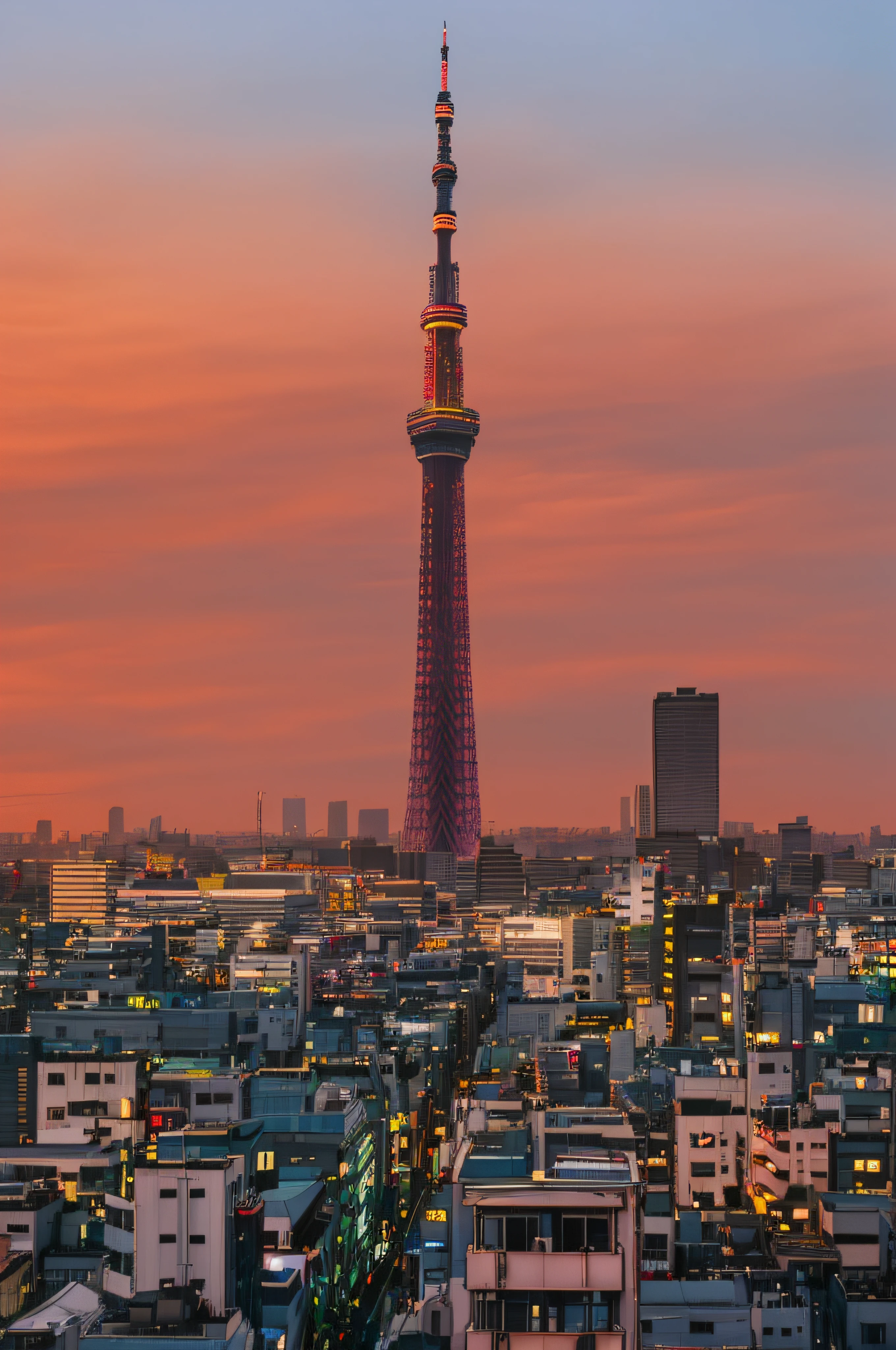 arafed view of a city with a tall tower in the distance, japan tokyo skytree, tokio futuristic in background, tokyo japan, tokyo city in the background, TOKYOcty, tokyo prefecture, tokyo city, golden hour in tokyo, tokyo in the background, tokyo futuristic in background, tokyo background, new tokyo, tokyo street cityscape, set in tokyo rooftop