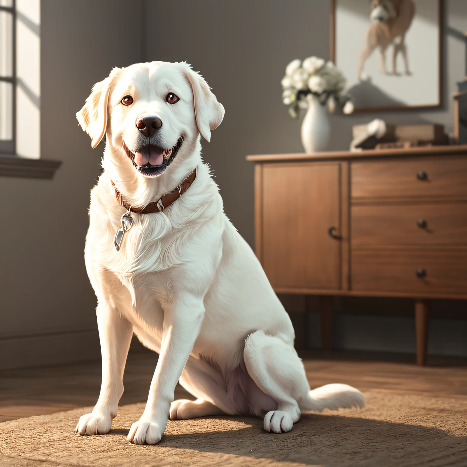 knollingcase,White dog,(((Energetic,photo realistic,lifelike,Dramatic,clearfocus,8k))) --auto
