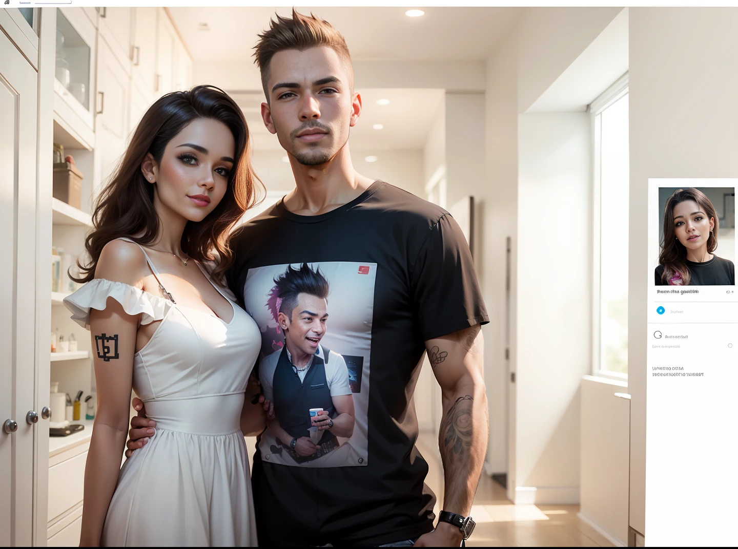 Foto, casal feliz, em um fundo, estilo ciber punk,12k,ultra realista --auto