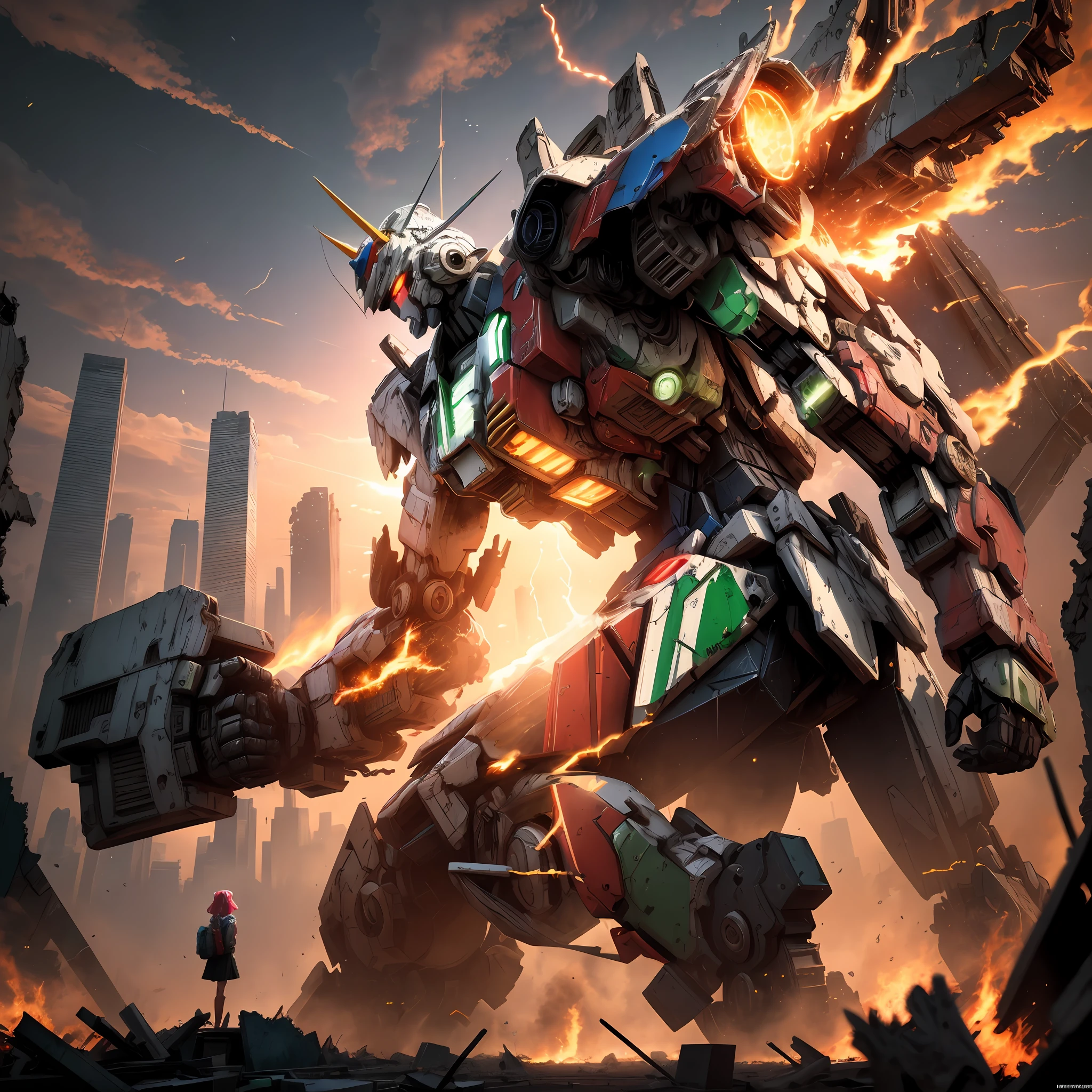 Paint the mecha red and green and blue